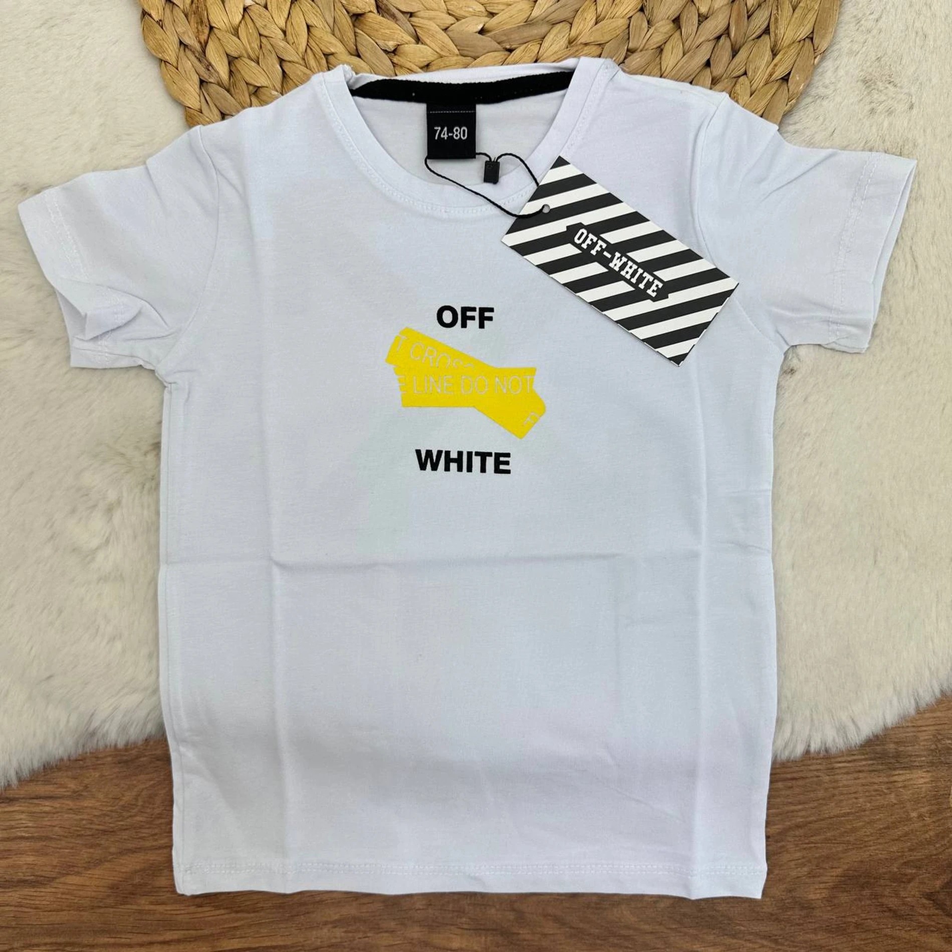 1-14 Yaş OW Desenli Muadil T-shirt Beyaz