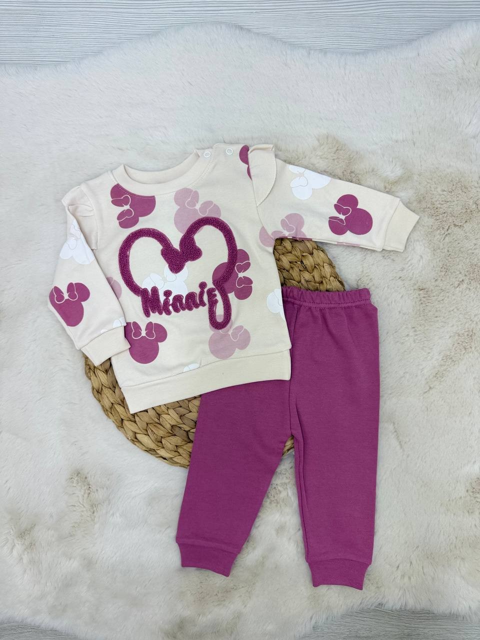6-18 Ay Minnie Nakışlı Mevsimlik Takım - MOR