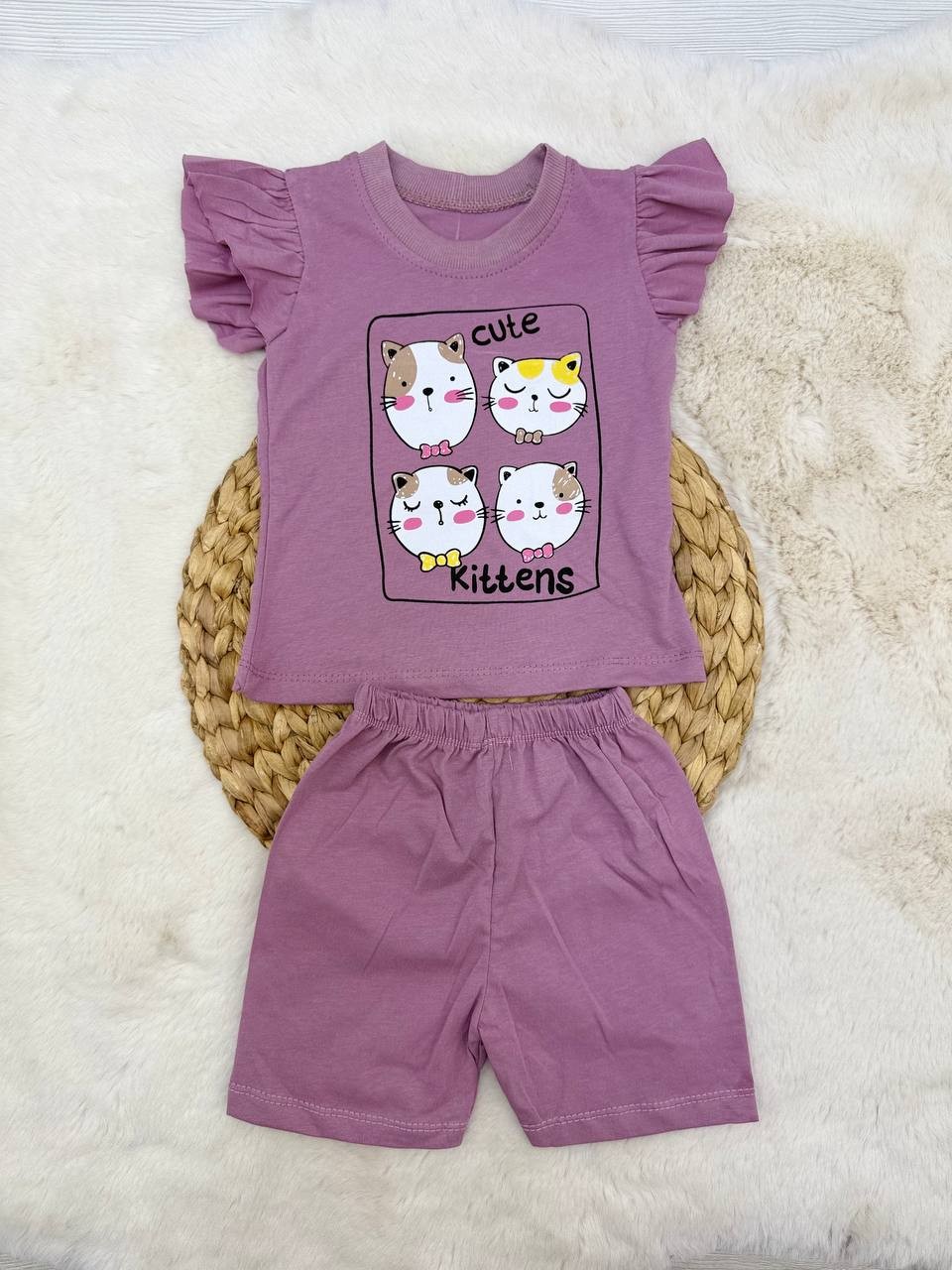 6-24 Ay Cute Kittens Desenli Takım - MOR