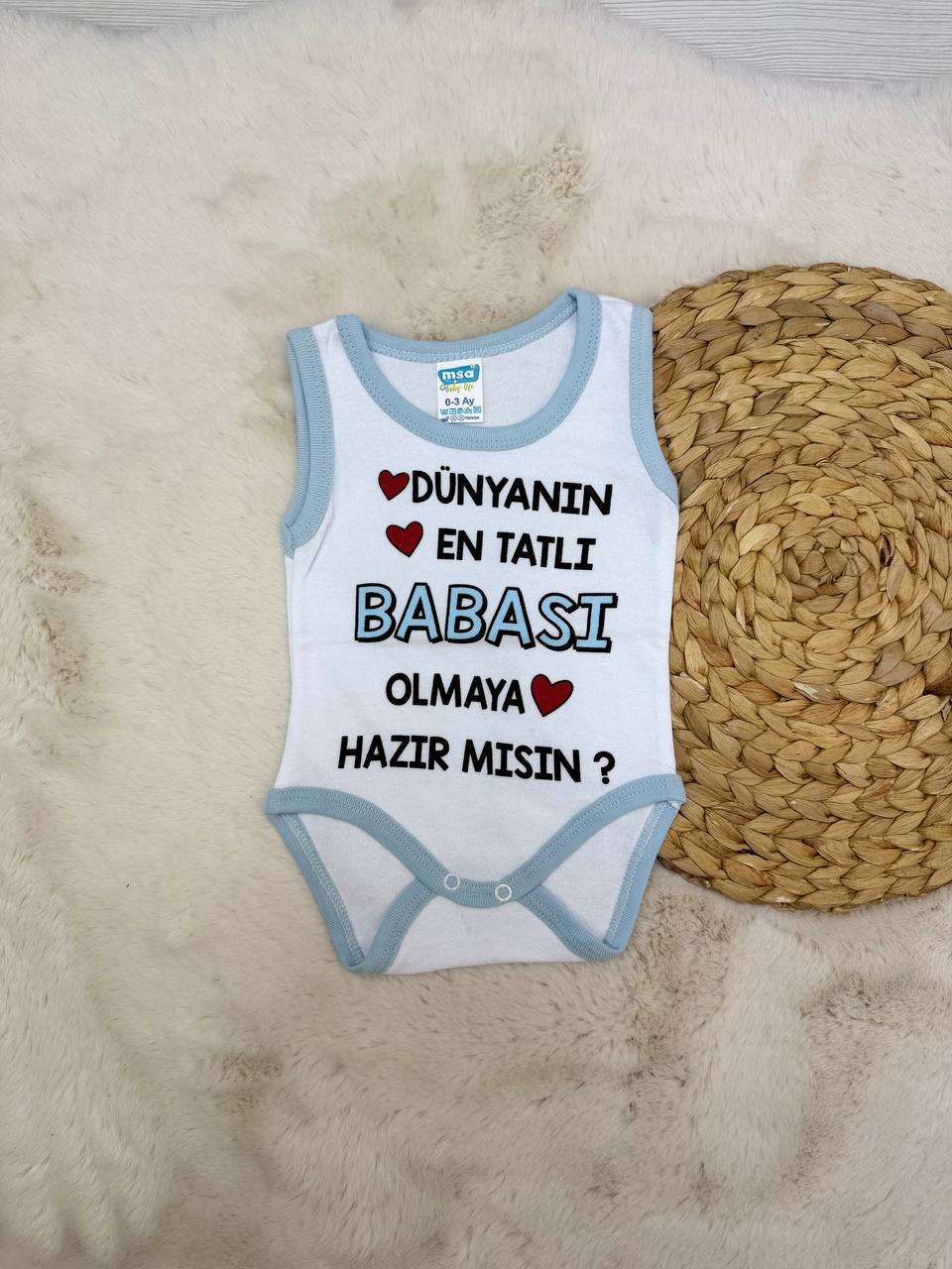 0-4 Yaş Dünyanın En Tatlı Babası Çıtçıtlı Body - MAVİ