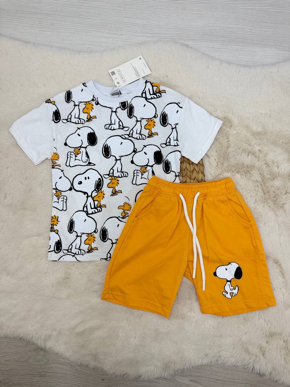 3-8 Yaş Snoopy Desenli Kompak Takım - SARI