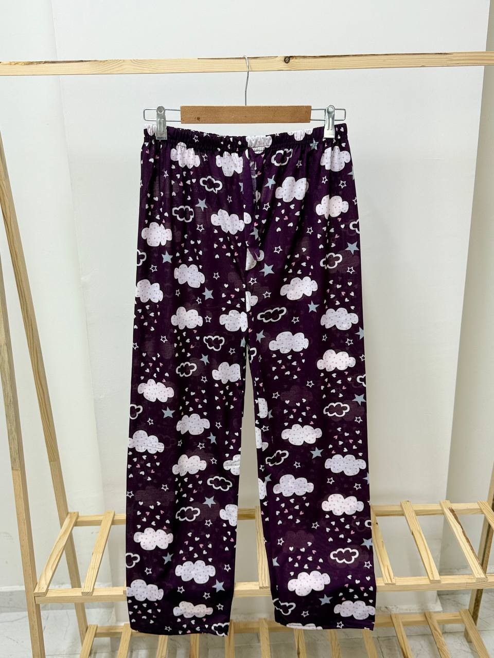 M-6XL Desenli Bayan Pijama - LİLA