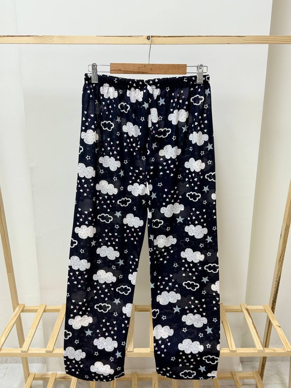 M-6XL Desenli Bayan Pijama - EKRU