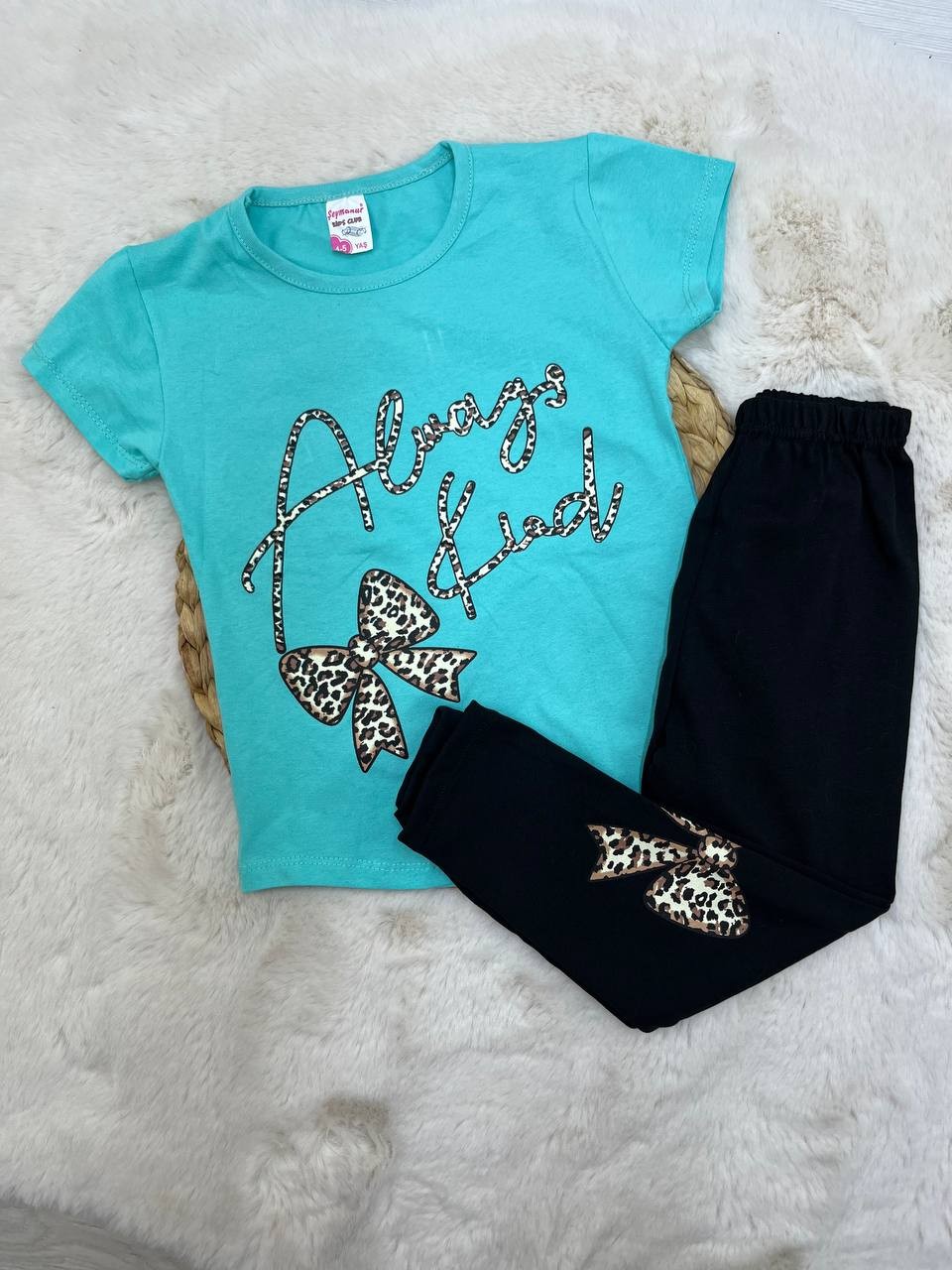 4-7 Yaş Always Leopar Desenli Taytlı Takım - MİNT