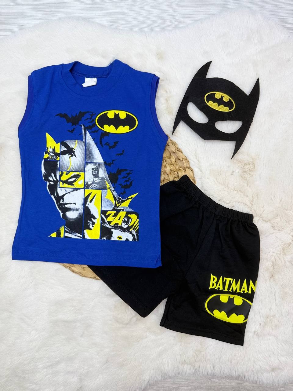 2-10 Yaş Maskeli Batman Takım Askılı - MAVİ