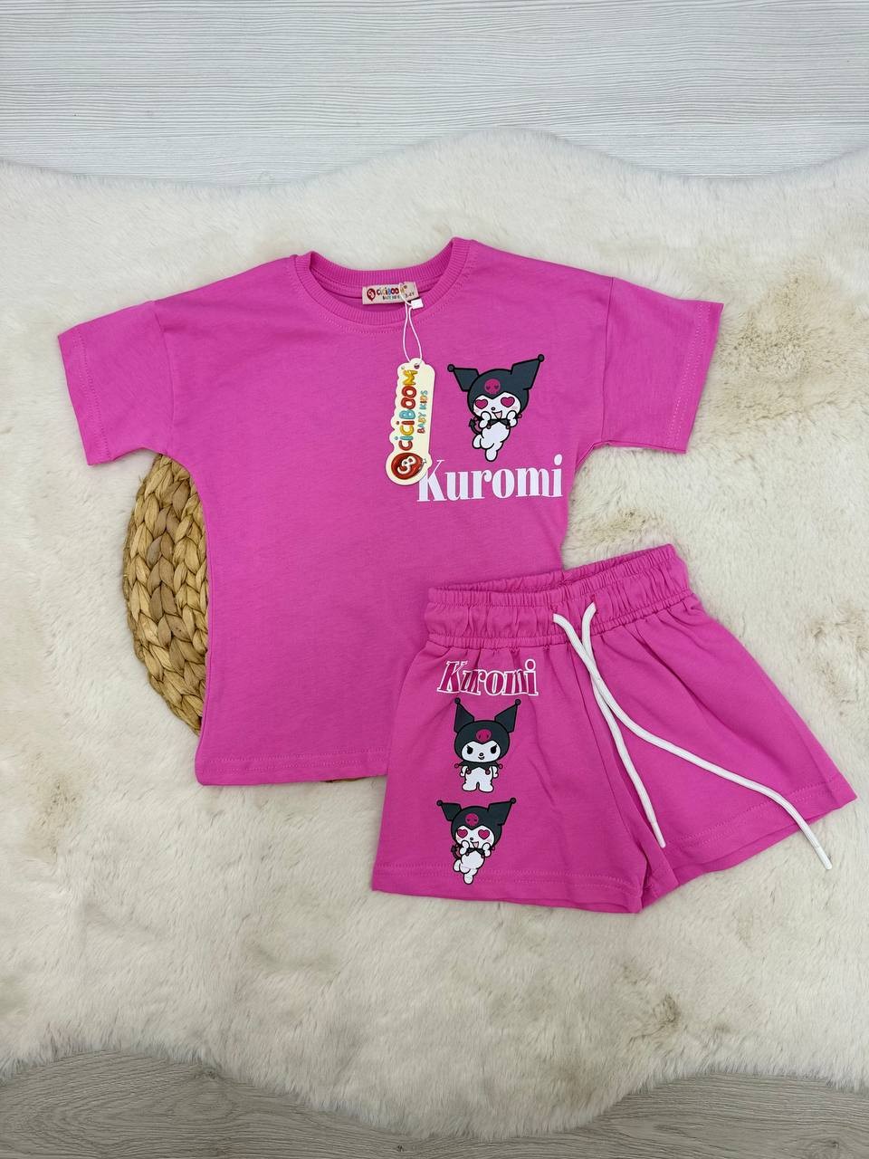 3-8 Yaş Kuromi Desenli Kompak Takım - PEMBE