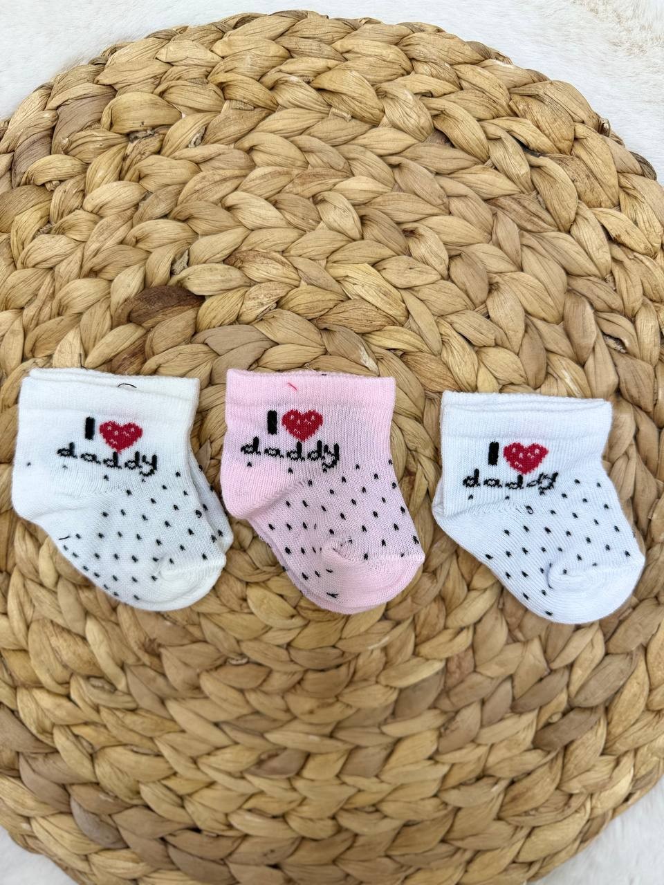 0-6 Ay Bebek 3'lü Çorap - I LOVE DADY