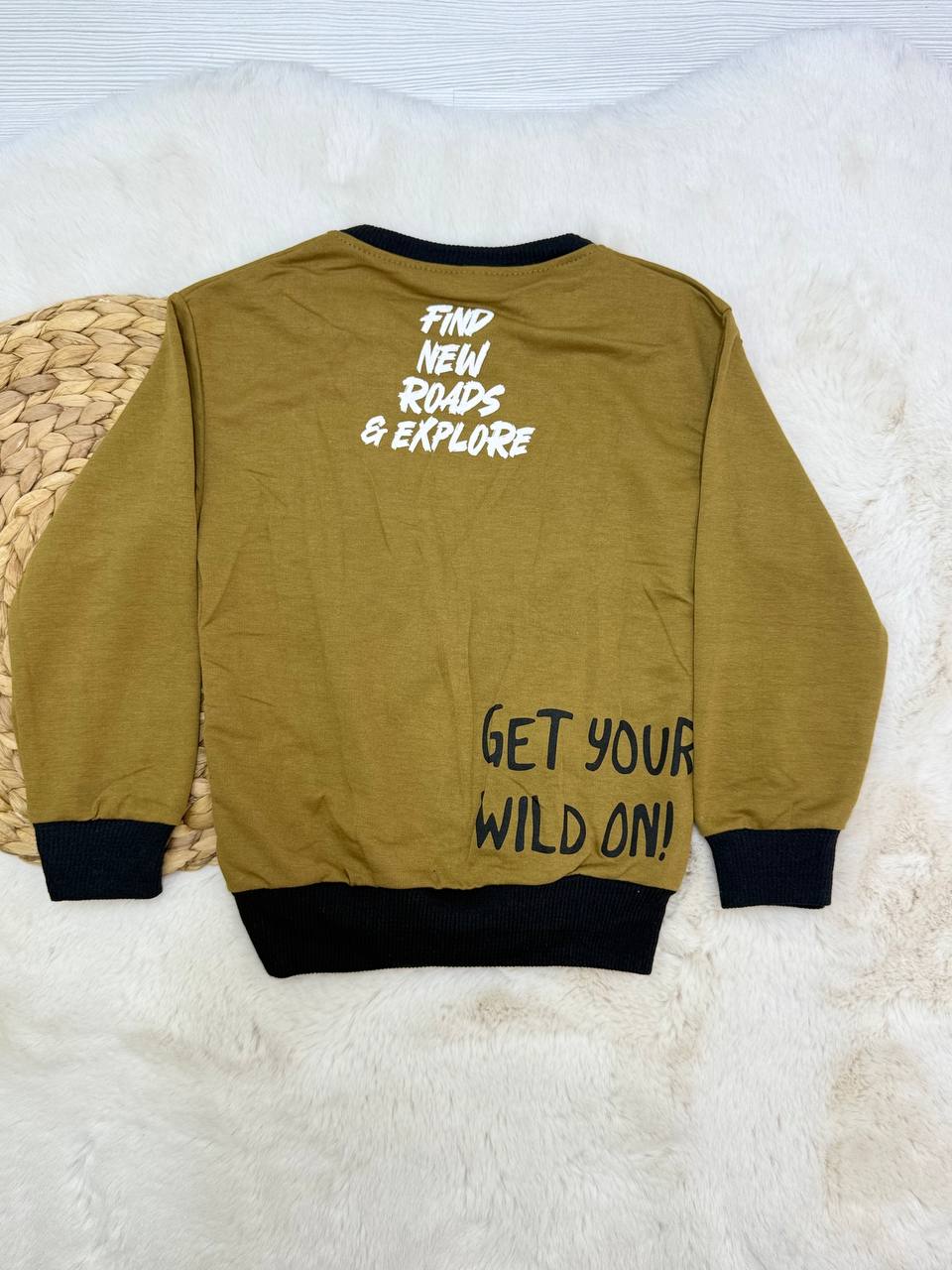 4-8 Yaş Ön Arka Baskılı Erkek Sweatshirt