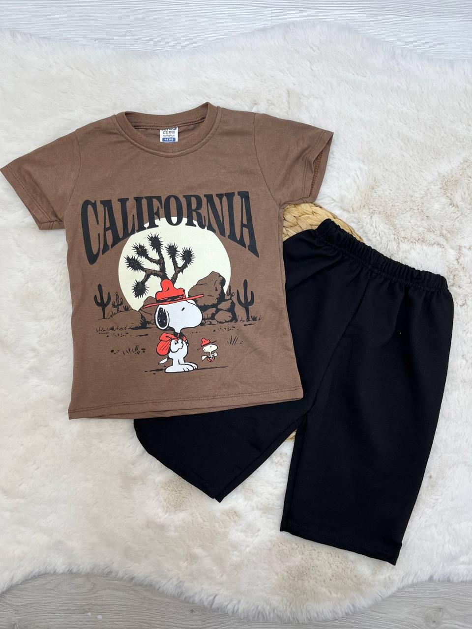 4-8 Yaş California Snopy Desenli Penye Takım