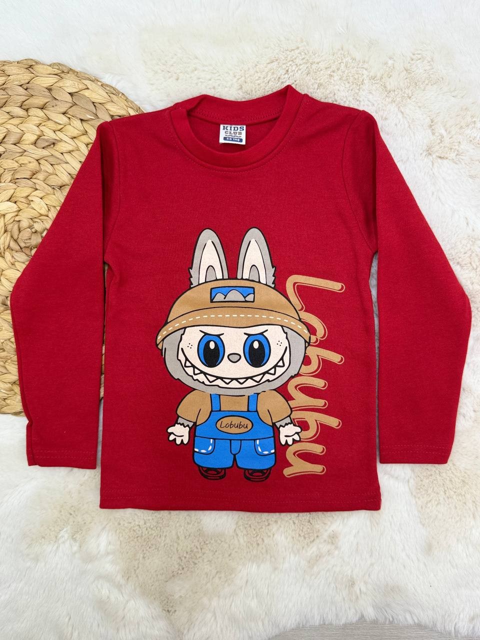 5-10 Yaş Labubu Baskılı Erkek Sweatshirt - KIRMIZI