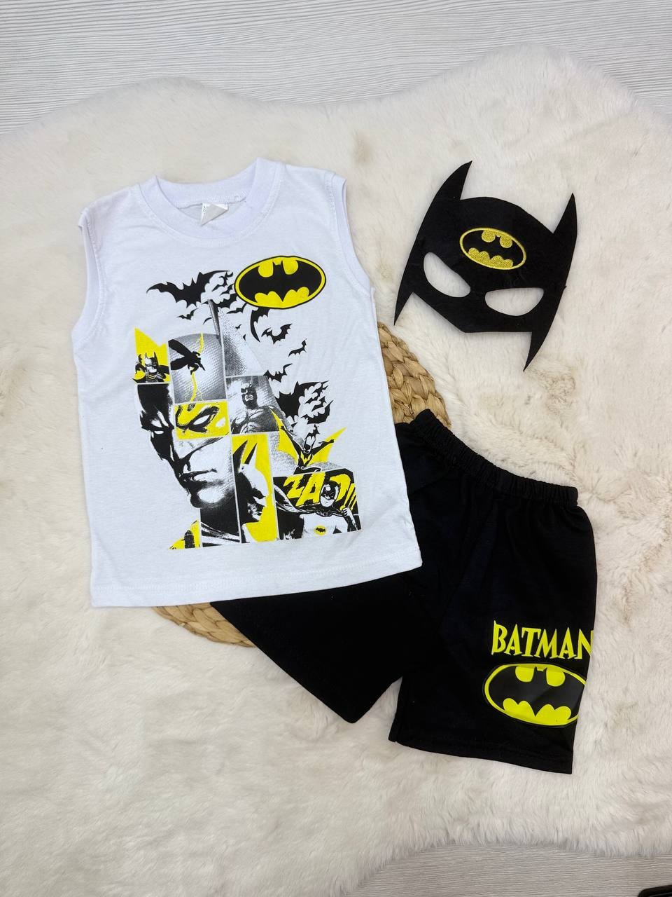2-10 Yaş Maskeli Batman Takım Askılı - BEYAZ