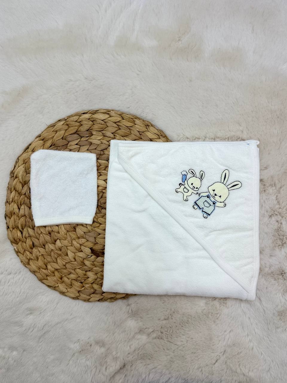 80*90 Cm Bebek Keseli Havlu - AÇIK MAVİ