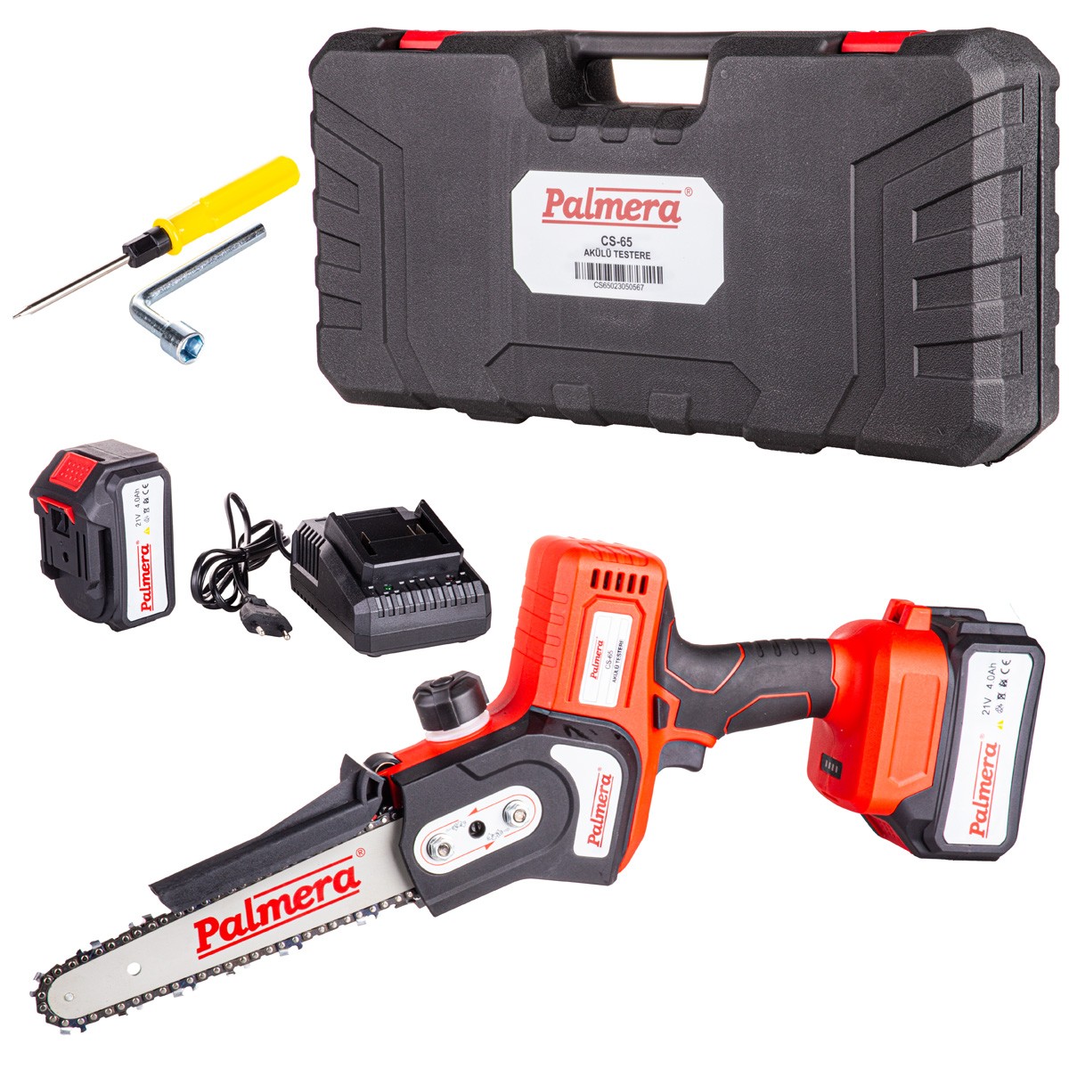 PALMERA CS-65 AKÜLÜ TESTERE 4.0 Ah+ŞARJ CİHAZI 2 AKÜLÜ