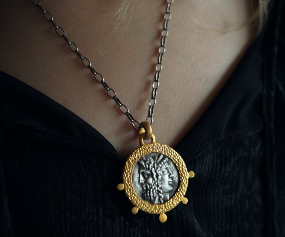 Janus Medallion Silver Necklace