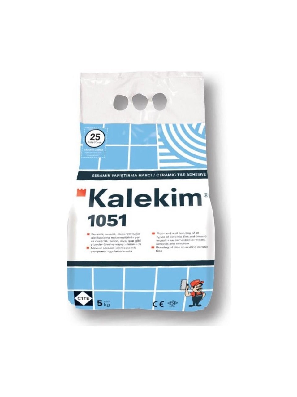 Kalekim 1051 Gri Seramik Yapıştırma Harcı (C1TE) - 5 KG