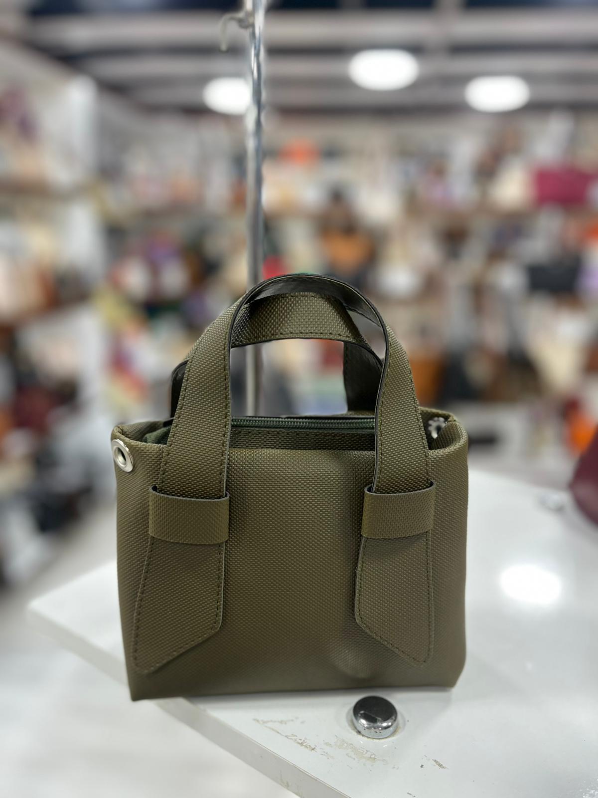 Askı Detaylı Küçük El ve Çapraz Çanta - Haki Yeşil