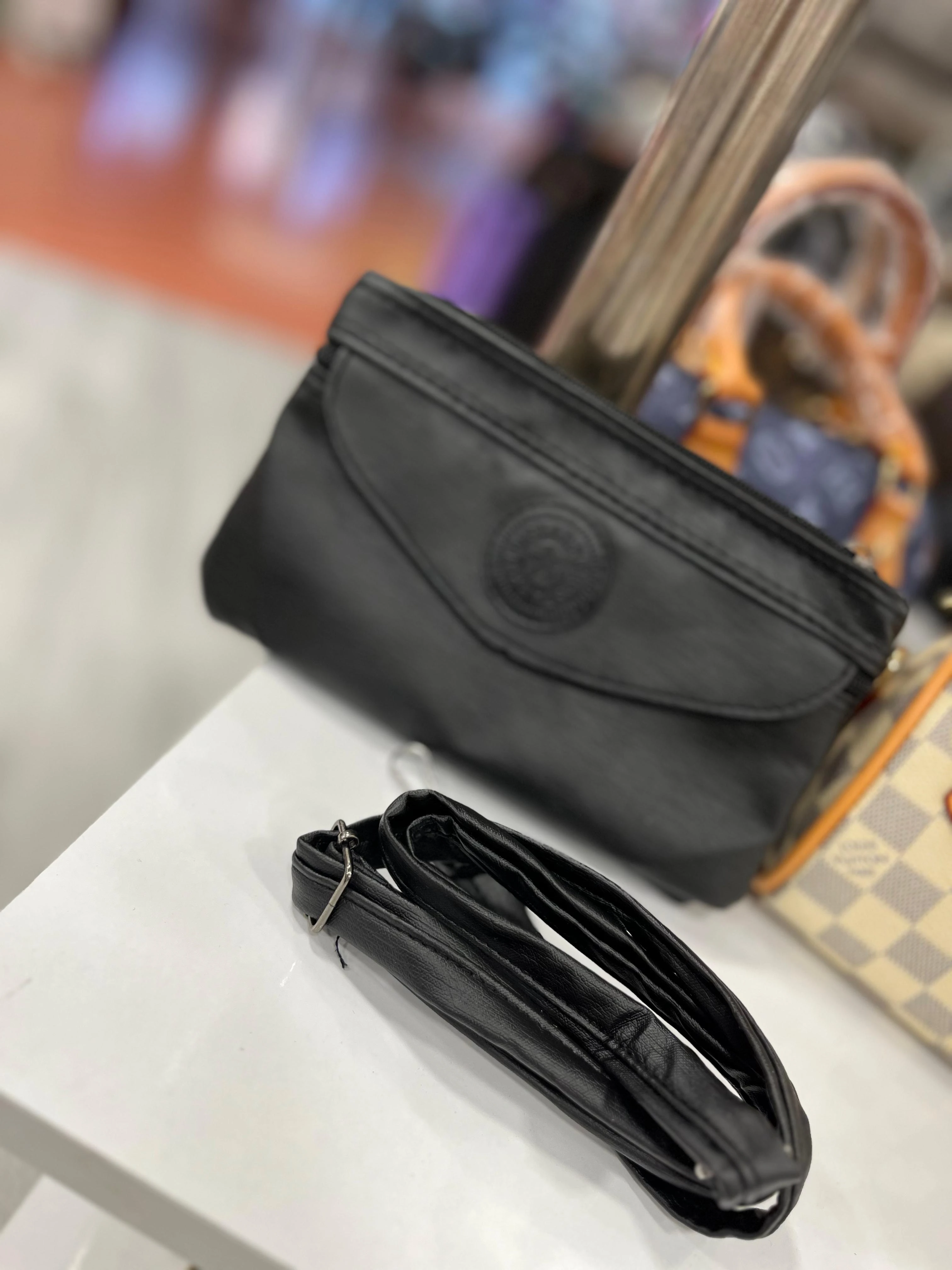 Suni Deri El ve Çapraz Çanta