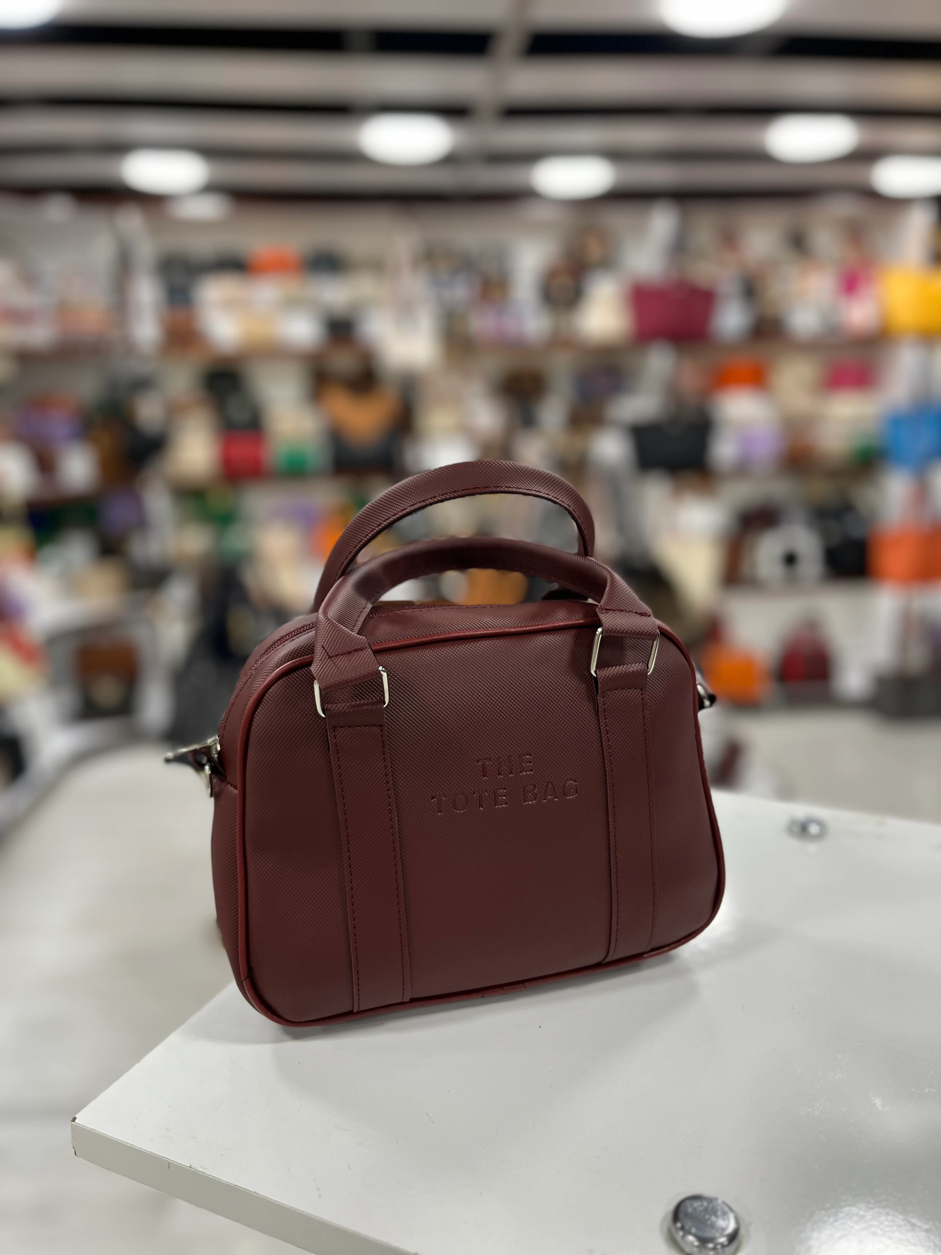 Büyük Askı Detaylı TT El ve Çapraz Çanta - Bordo