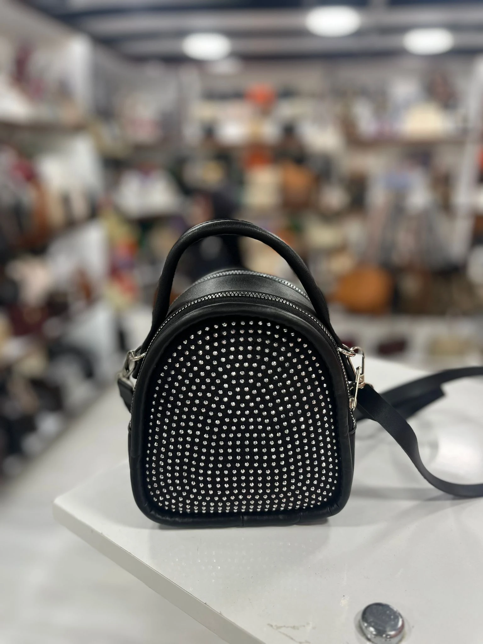 Oval Taşlı Şık El ve Çapraz Çanta