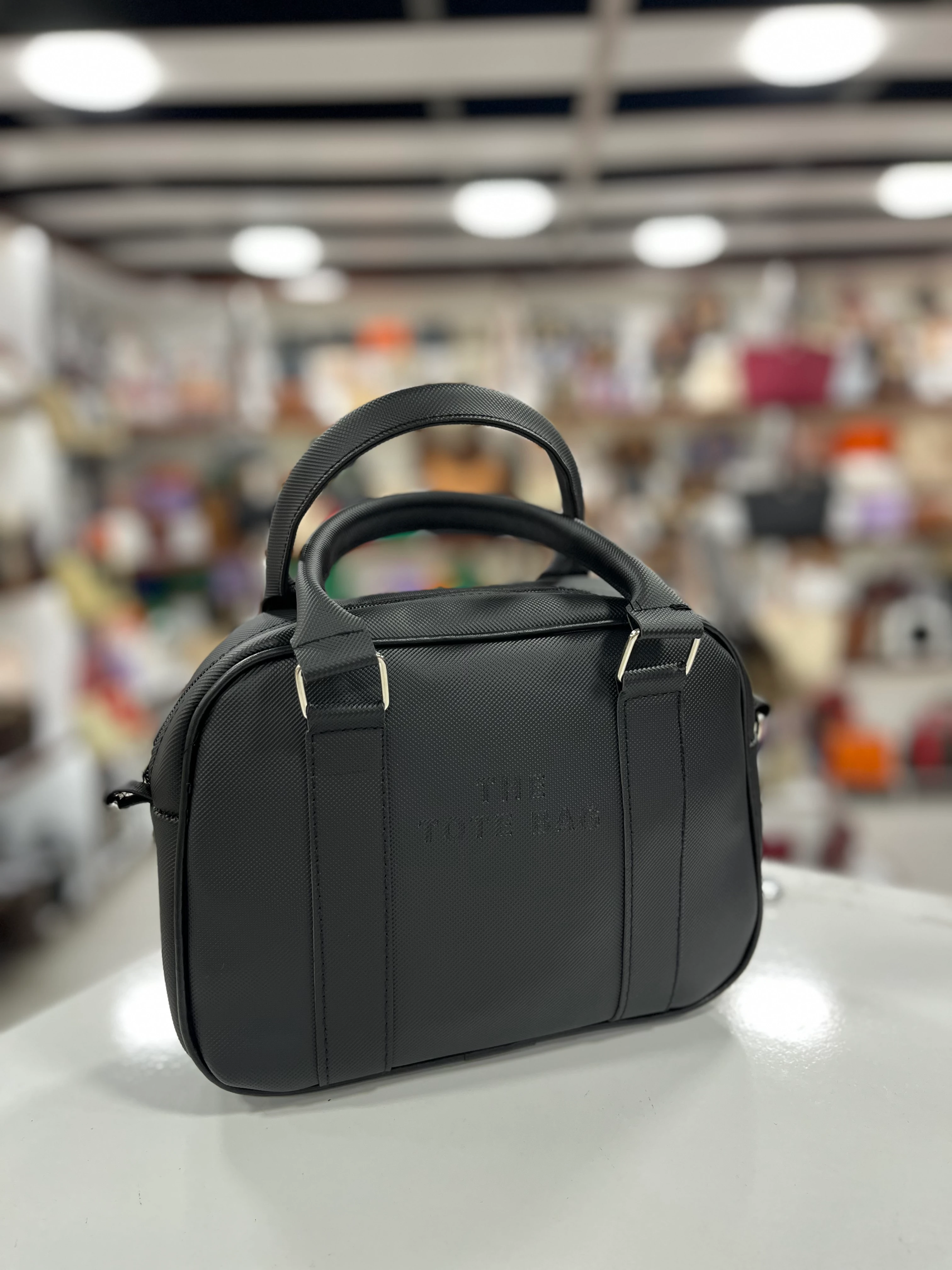 Büyük Askı Detaylı TT El ve Çapraz Çanta - Siyah