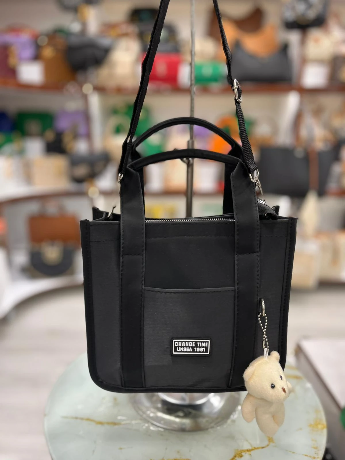 Ayıcık Hediyeli El ve Çapraz Çanta  - Siyah