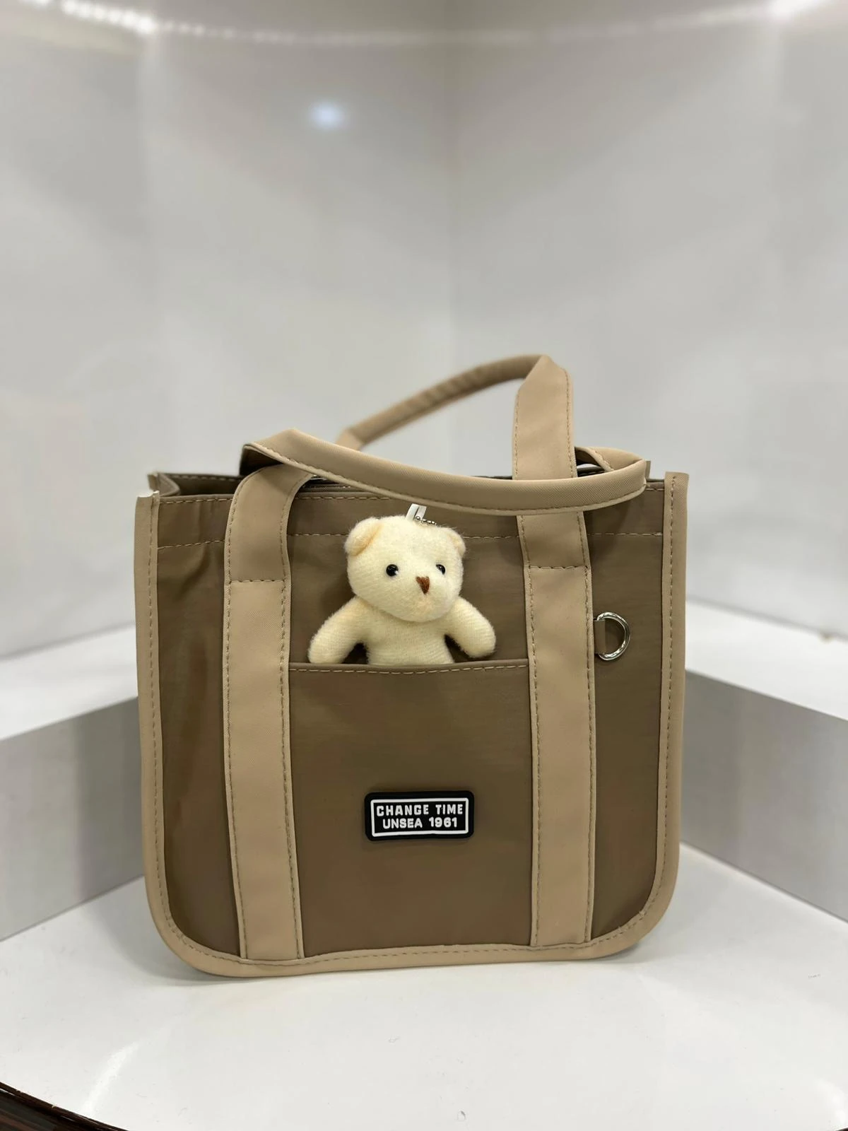 Ayıcık Hediyeli El ve Çapraz Çanta  - Kahverengi