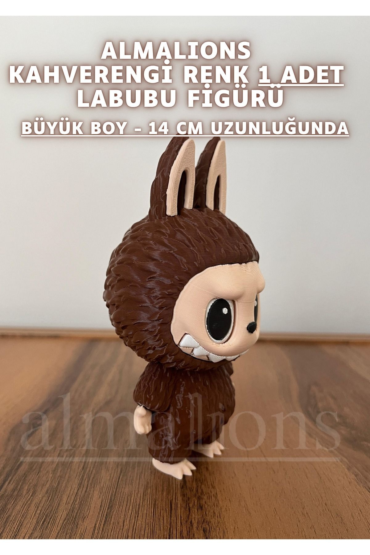 14 CM Büyük Boy Kahverengi Renk Labubu Figürü - Plastik Figür - 1 Adet