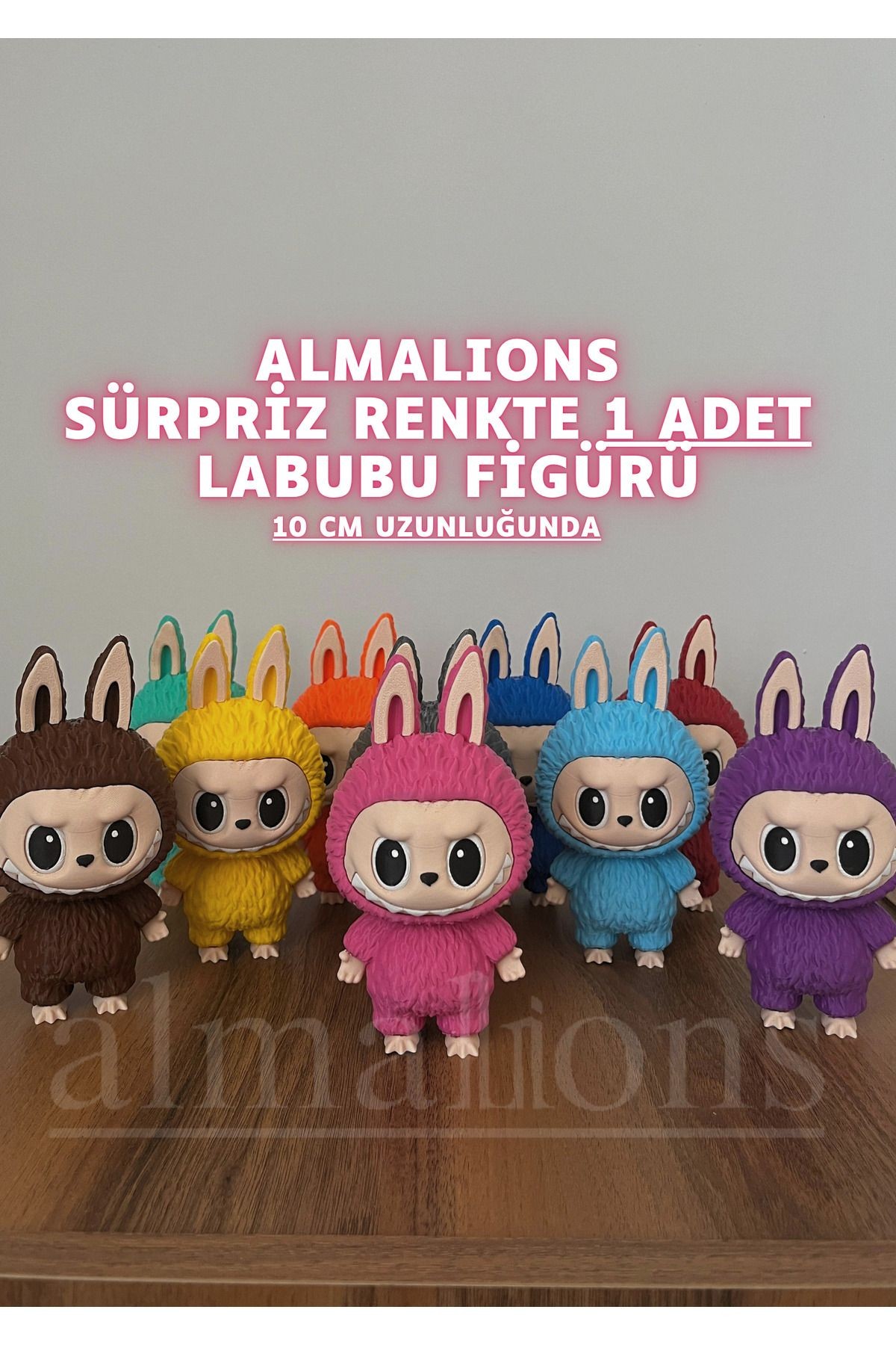 Sürpriz Renkte Ayakta Labubu Figürü - 10 Cm - Plastik Figür - 1 Adet