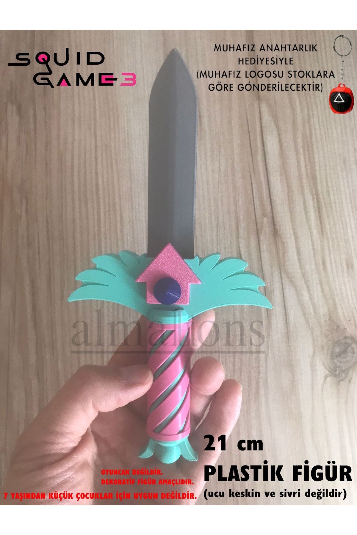 Squid Game 3 Bıçak Figürü - 21 CM - Anahtarlık Hediyeli