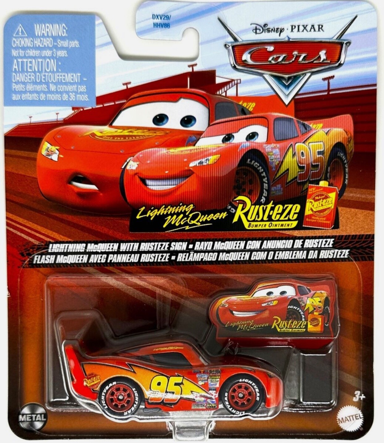 Disney Pixar Cars Lightning McQueen with Rusteze Sign FNV21