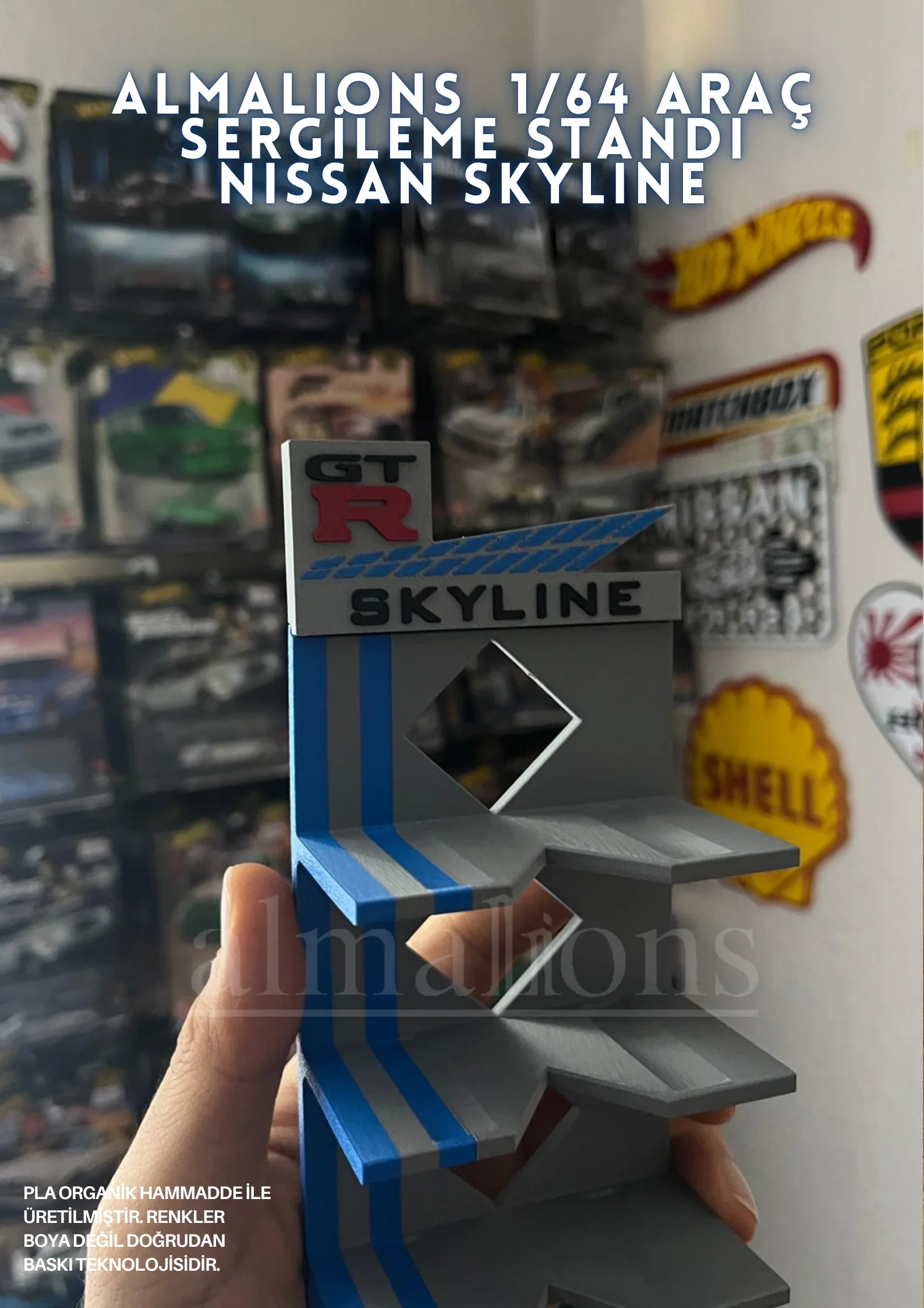 1/64 ÖLÇEK ARAÇ SERGİLEME STANDI (5 ARAÇLIK) - NİSSAN SKYLİNE 