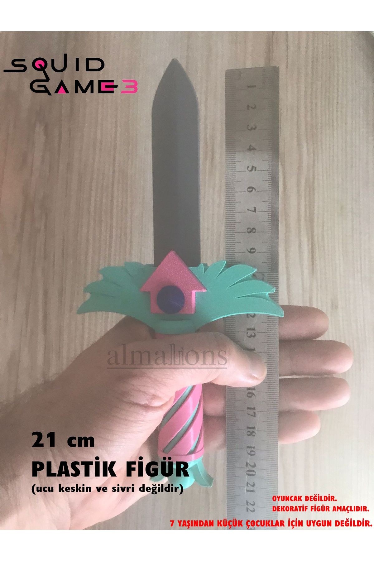 Squid Game 3 Bıçak Figürü - 21 CM - Anahtarlık Hediyeli