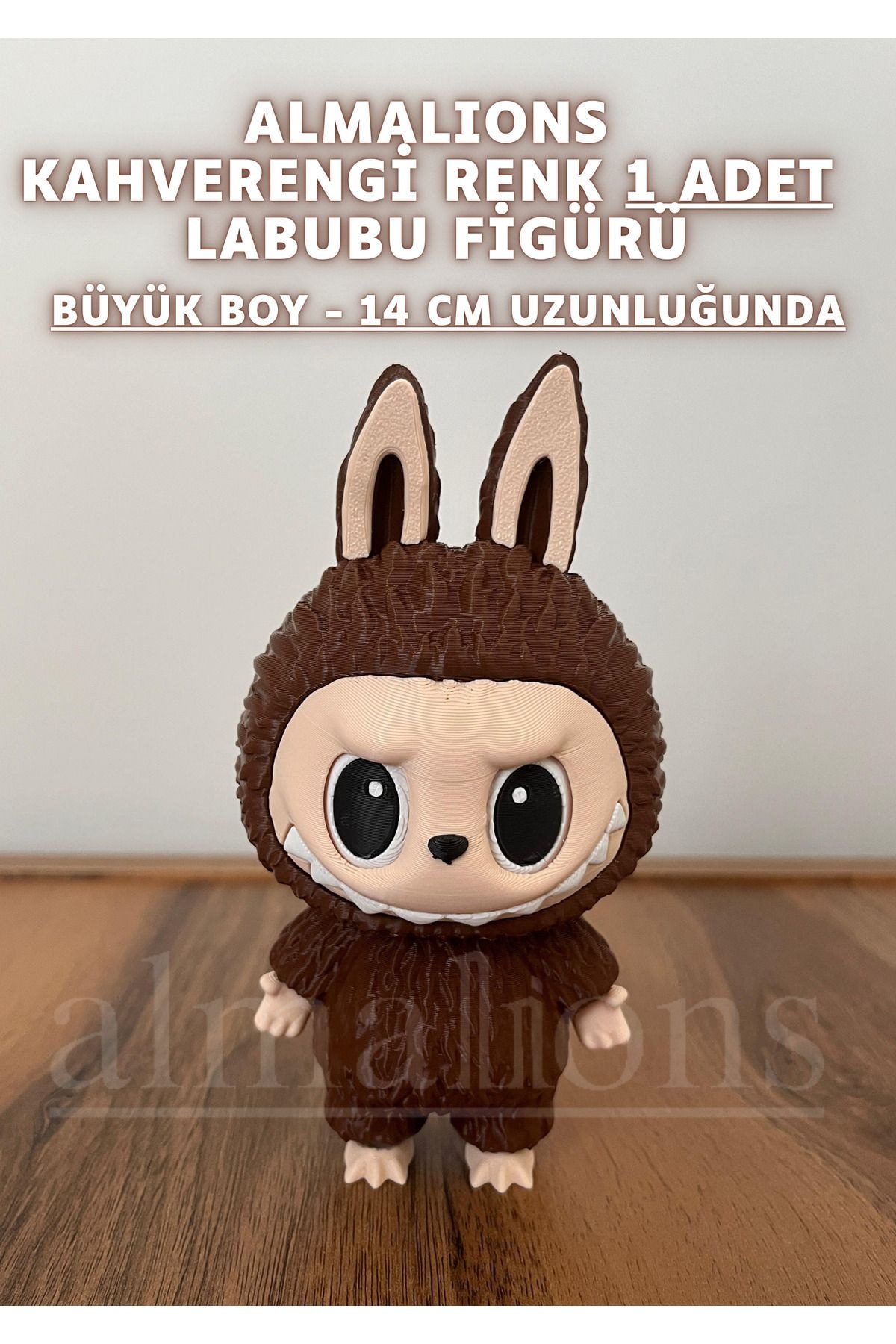 14 CM Büyük Boy Kahverengi Renk Labubu Figürü - Plastik Figür - 1 Adet