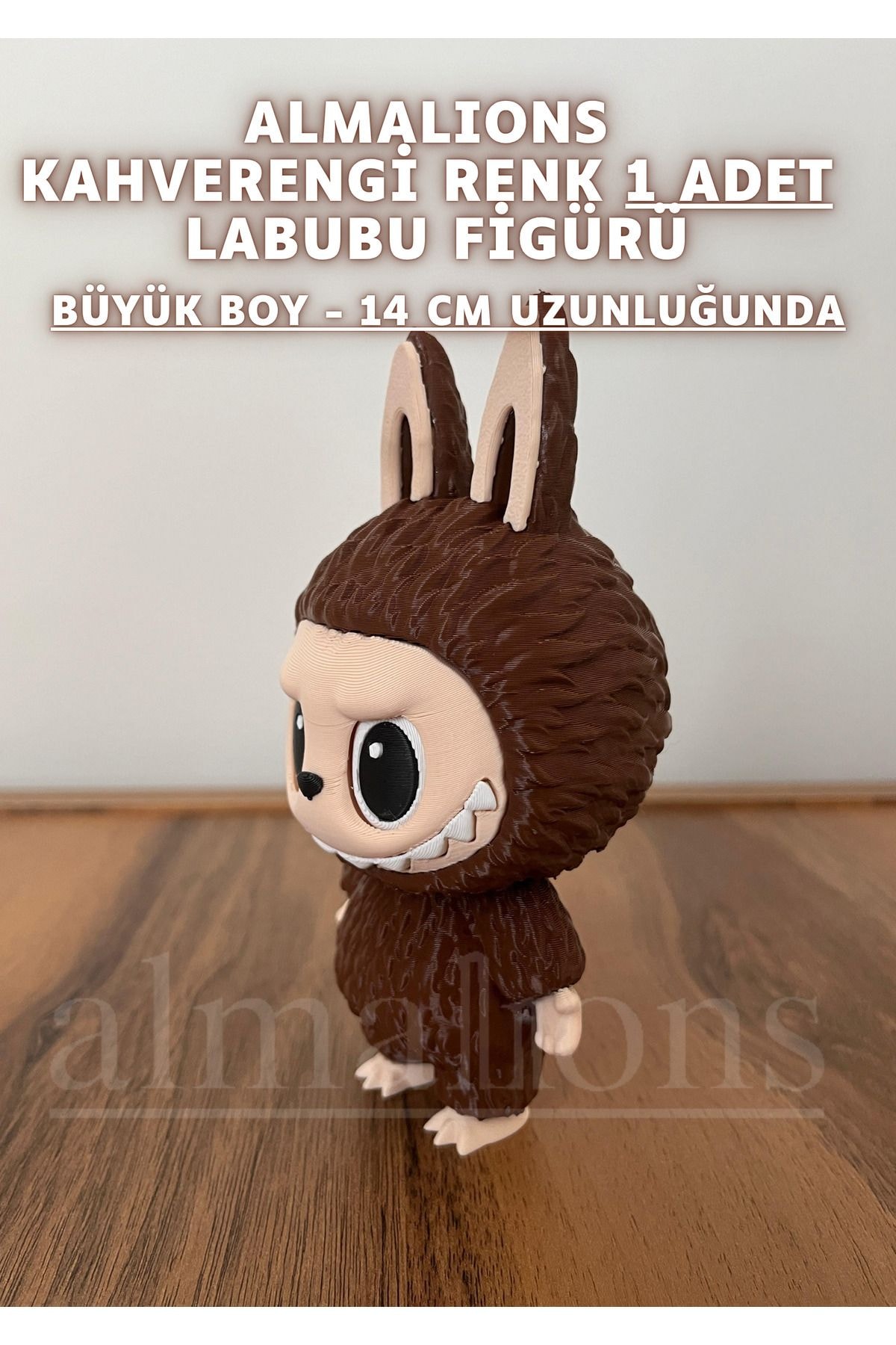 14 CM Büyük Boy Kahverengi Renk Labubu Figürü - Plastik Figür - 1 Adet