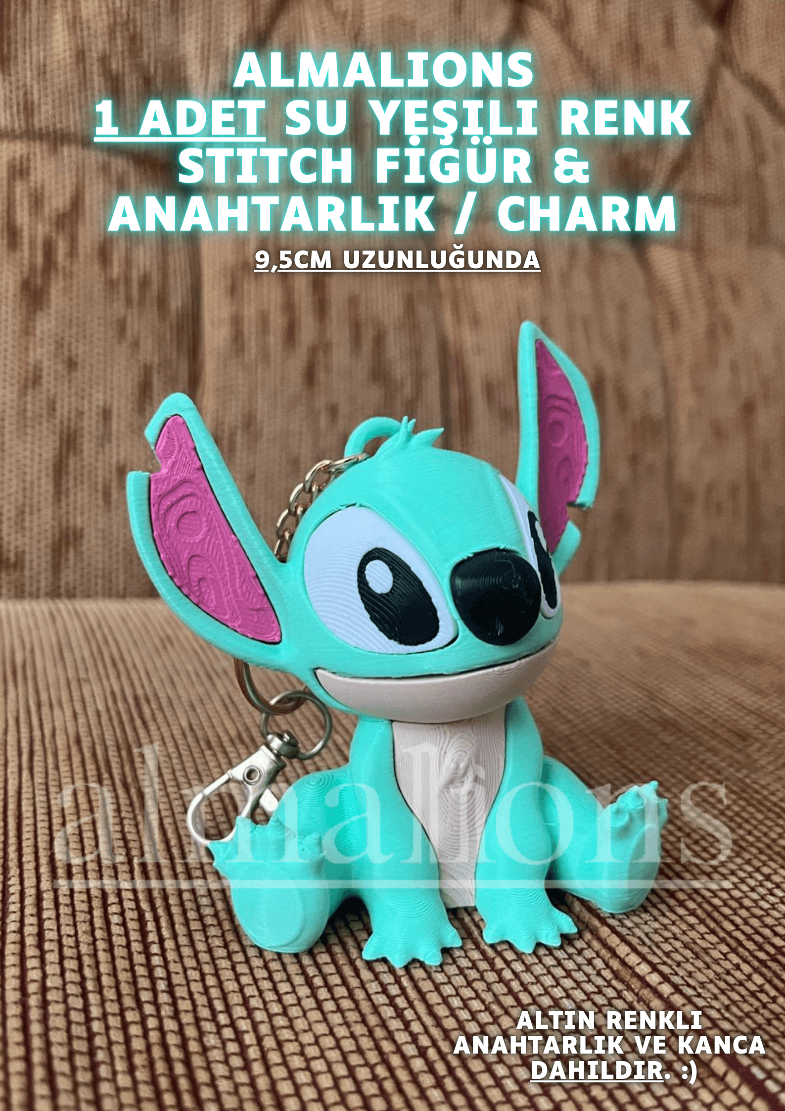 Stitch 9,5 CM Figür Oyuncak Anahtarlık Charm Çanta Süsü