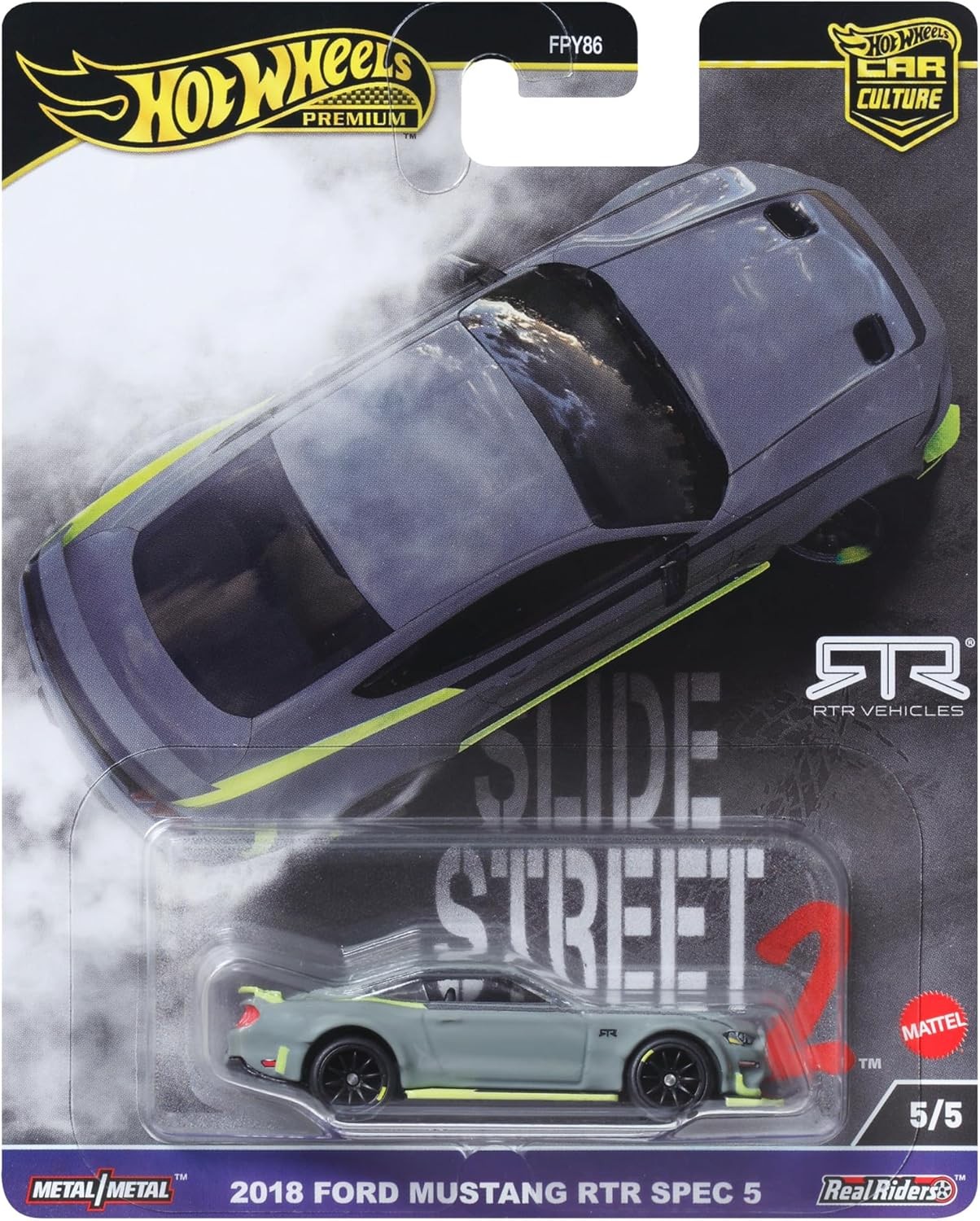 Hot Wheels Premium 2018 Ford Mustang RTR Spec 5 Slide Street 2 HKC85