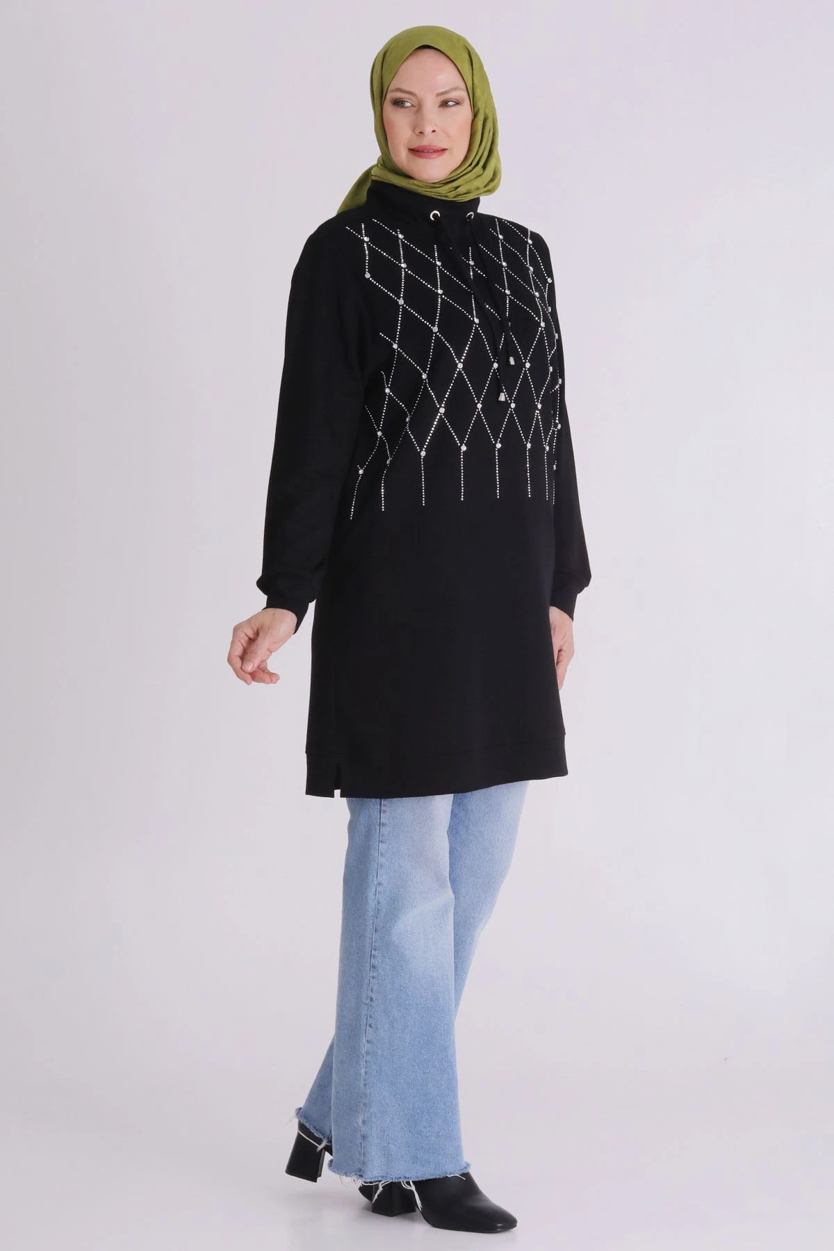 Veka Büyük Beden Tesettür Taşlı Tunik