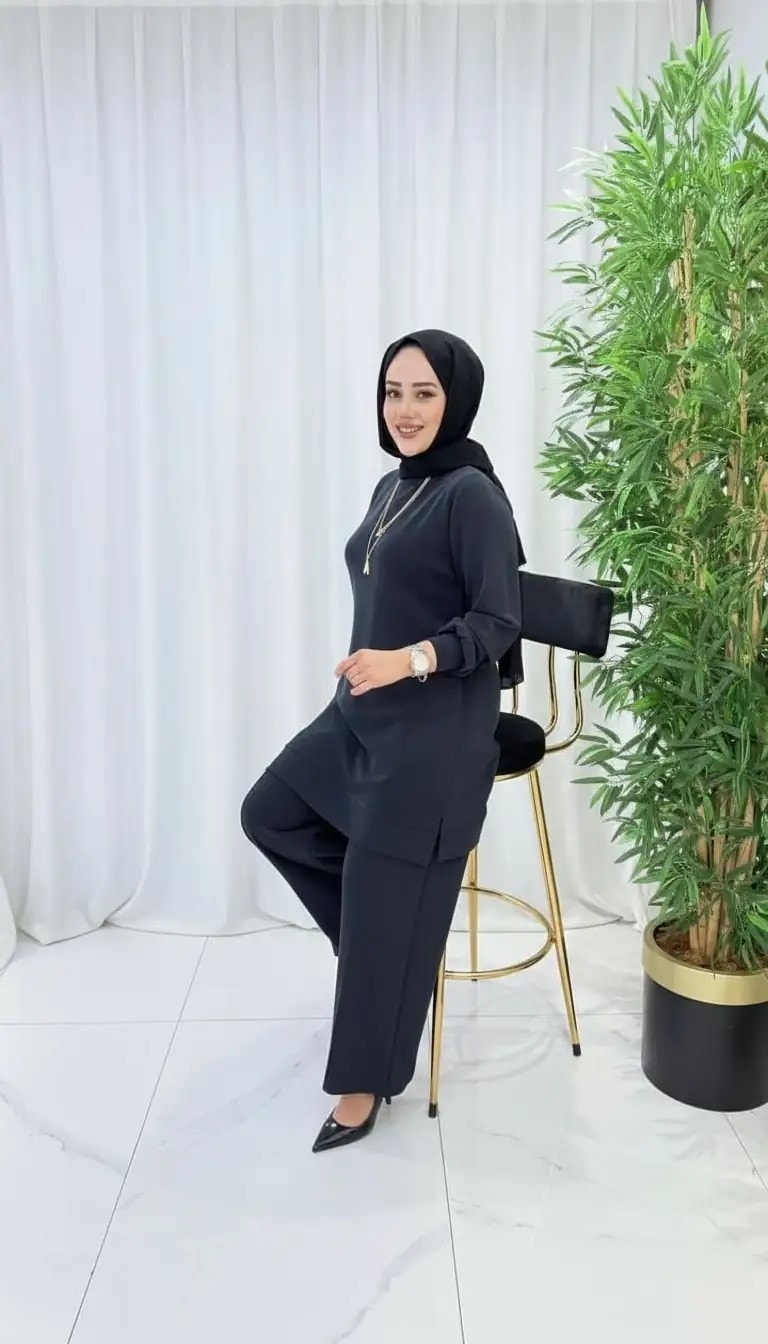 Ayşe Akay Tesettür Oysho Kumaş Takım - GRİ
