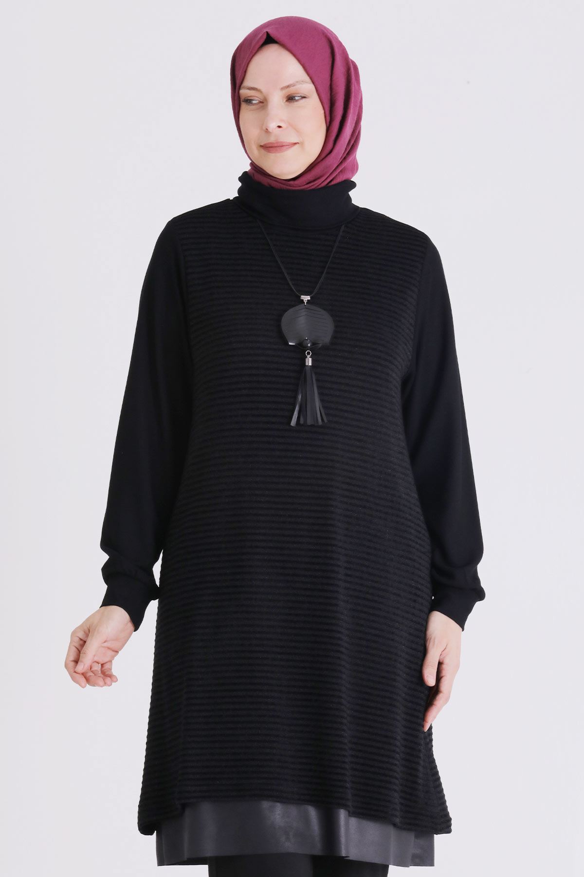 Behrem Büyük Beden Tesettür Örme Tunik