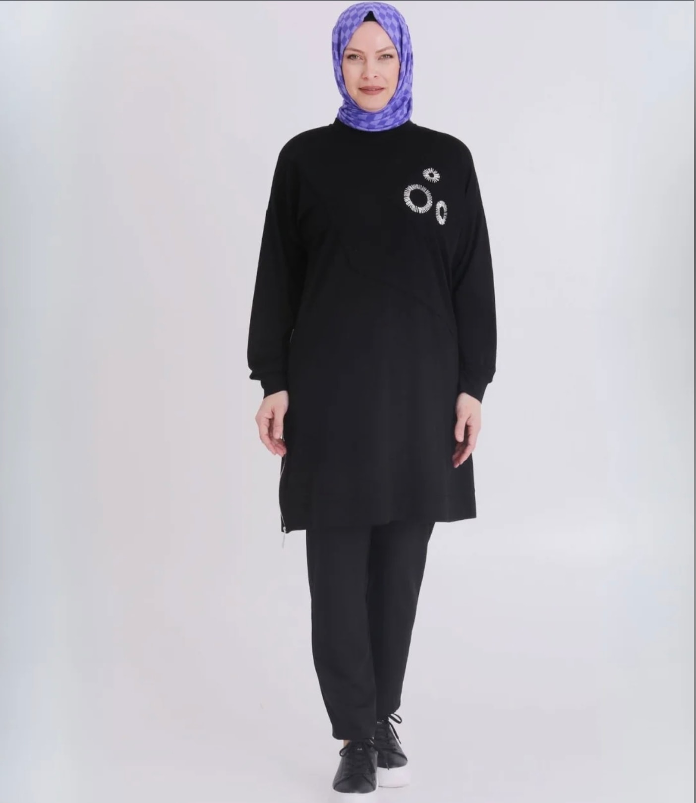 Behrem Büyük Beden Tesettür Fermuarlu Tunik