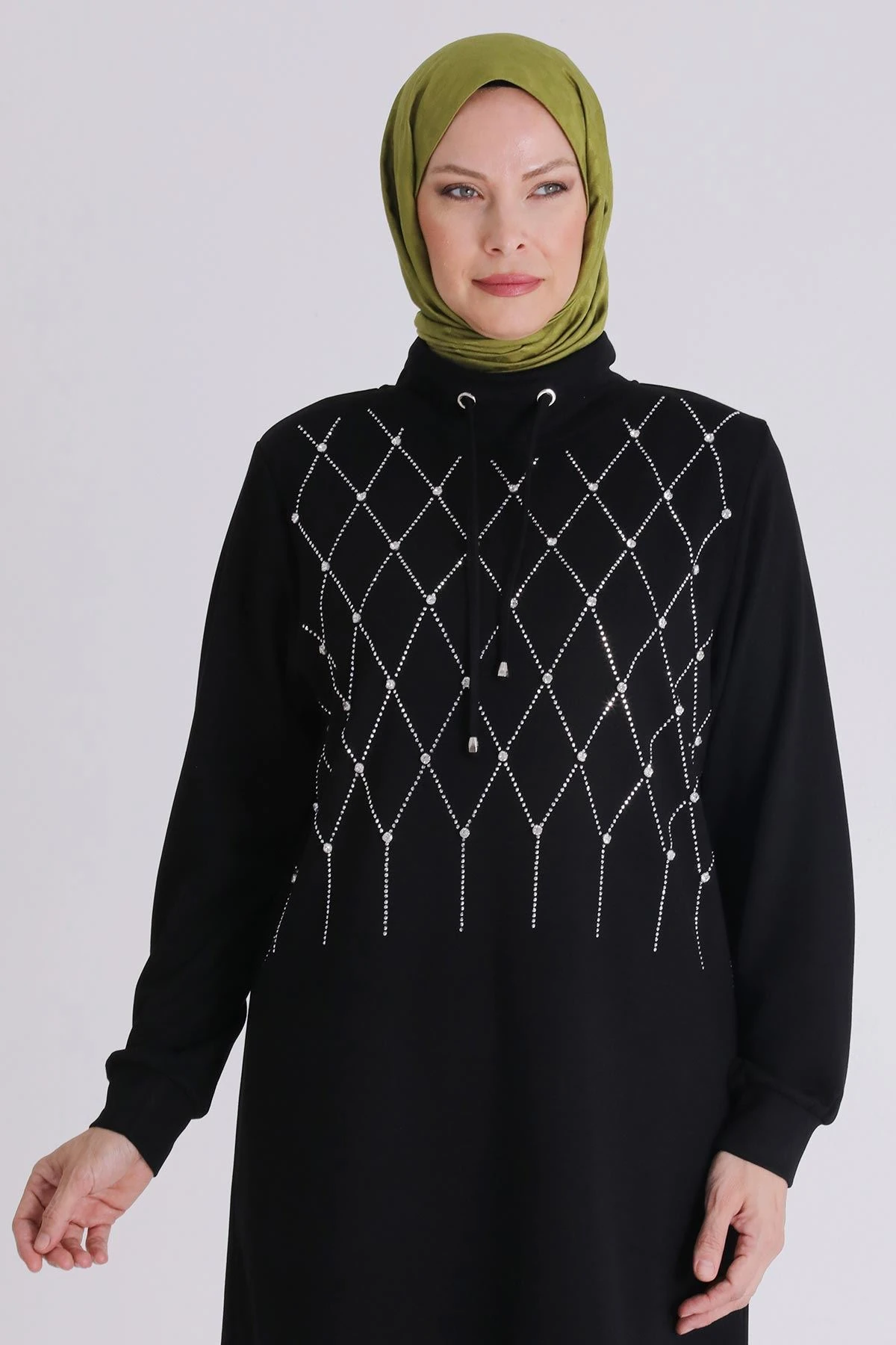 Veka Büyük Beden Tesettür Taşlı Tunik