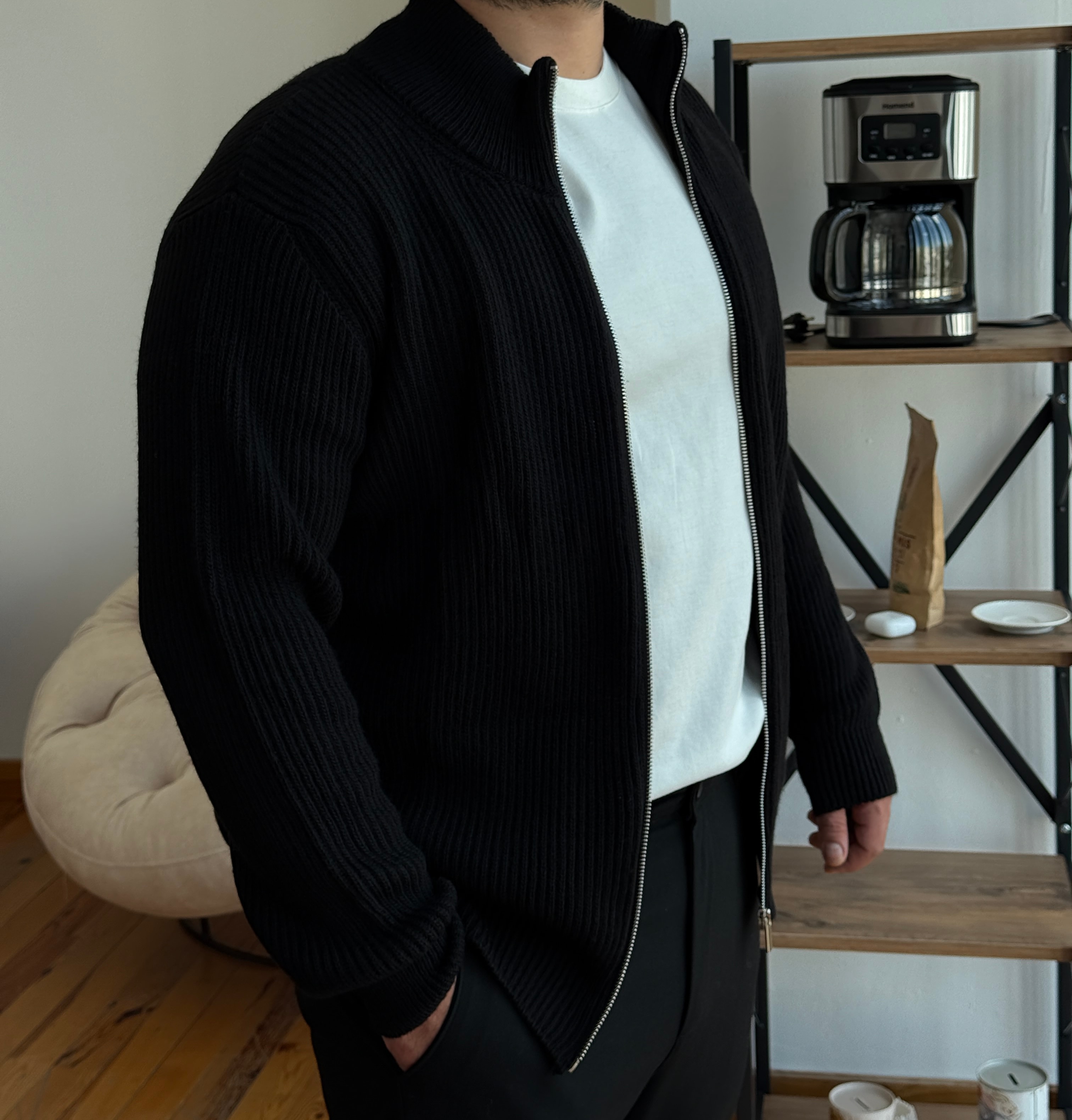 Fermuarlı Triko Hırka