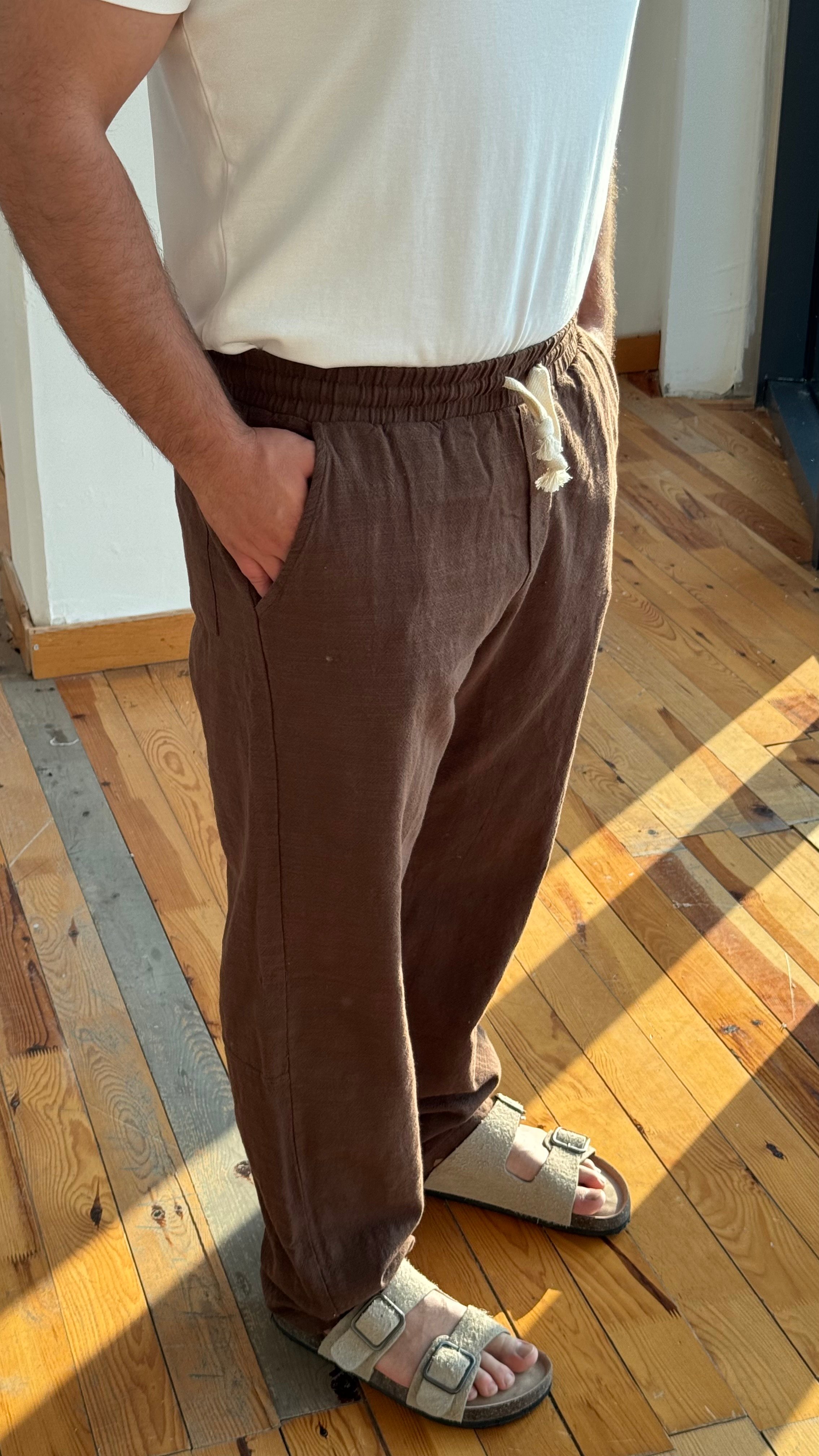 Jagger Keten Pantalon - Kahverengi
