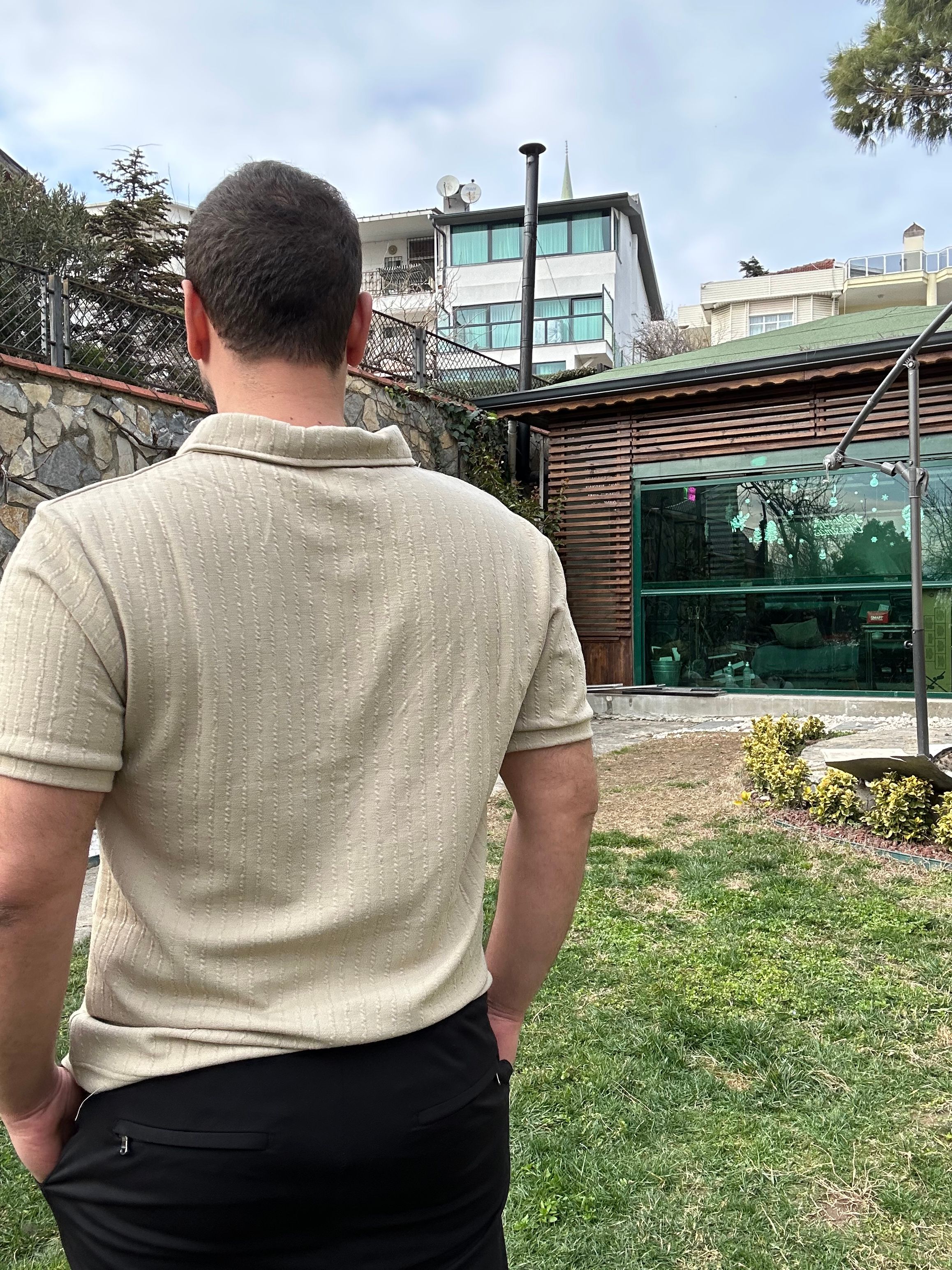 Fermuarlı Jakarlı Tişört