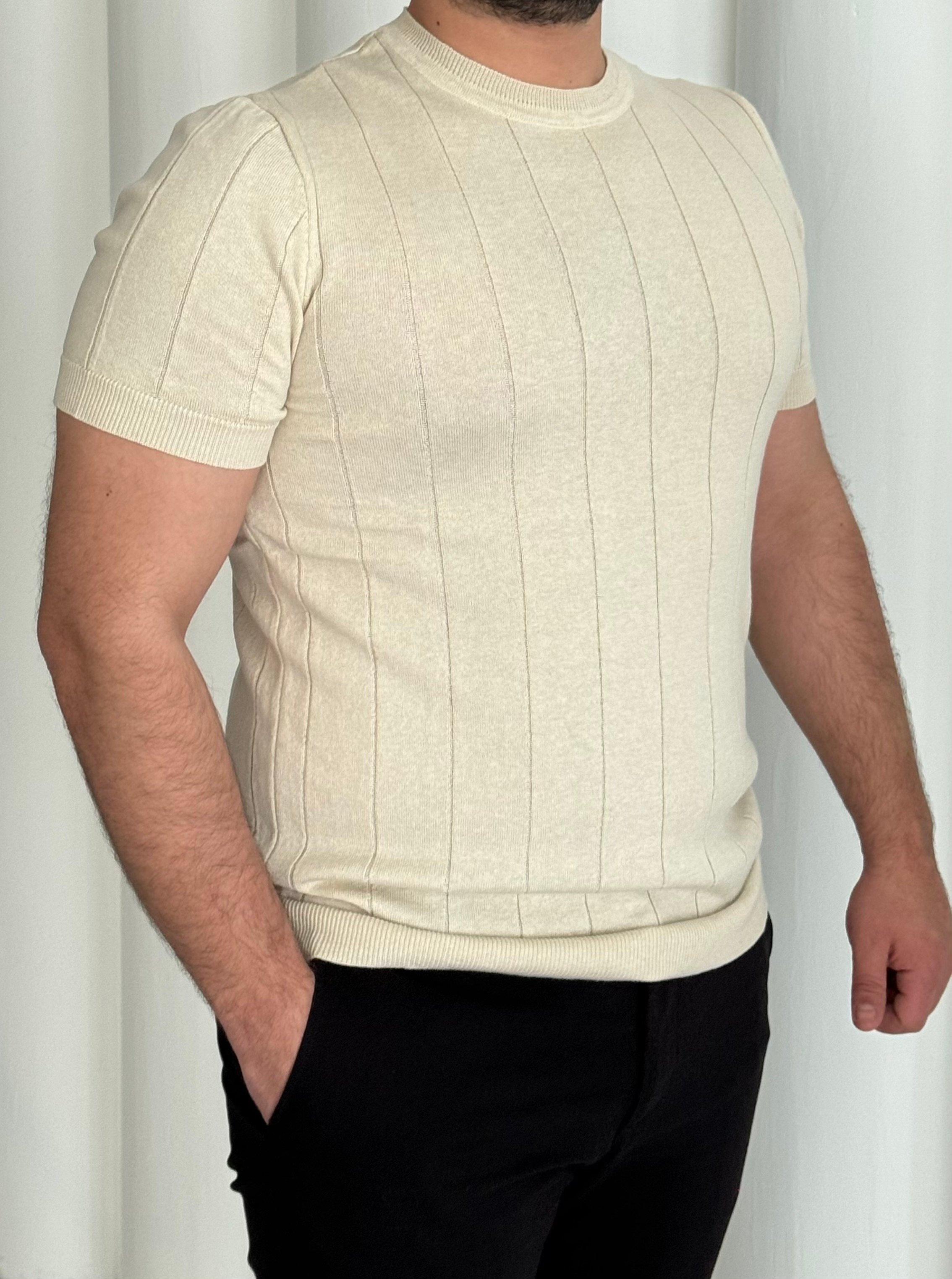 İnce Triko Tshirt - Taş