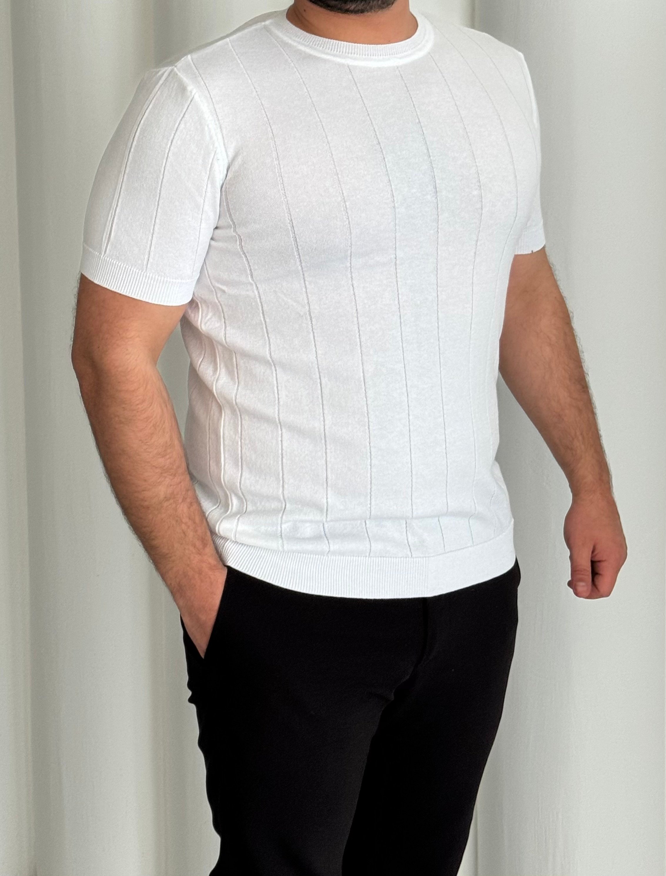 İnce Triko Tshirt - Beyaz