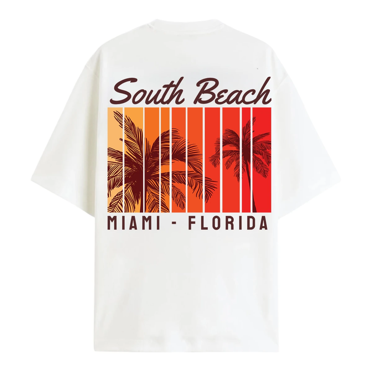 Miami Vice Vibe: South Beach Grafik Oversize T-Shirt