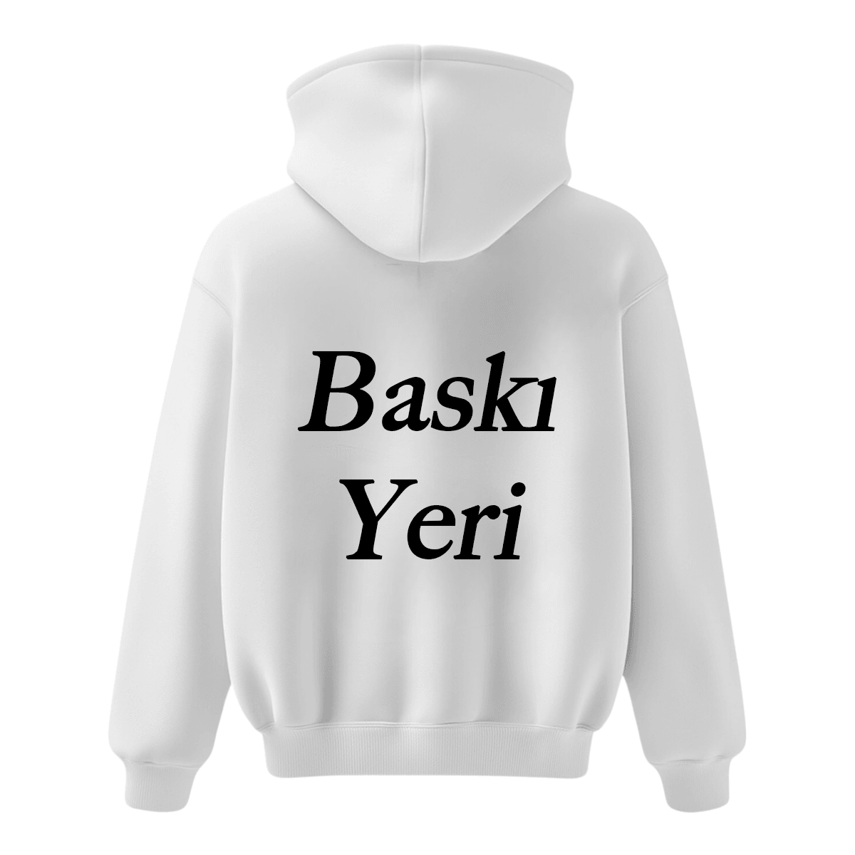 Kişiye Özel Baskı Oversize Hoodie - Beyaz