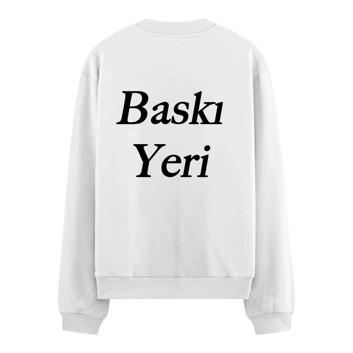 Kişiye Özel Baskı Oversize Sweatshirt - Beyaz
