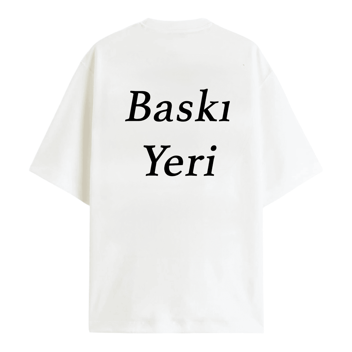 Kişiye Özel Baskı Modelli Oversize T-Shirt - Beyaz